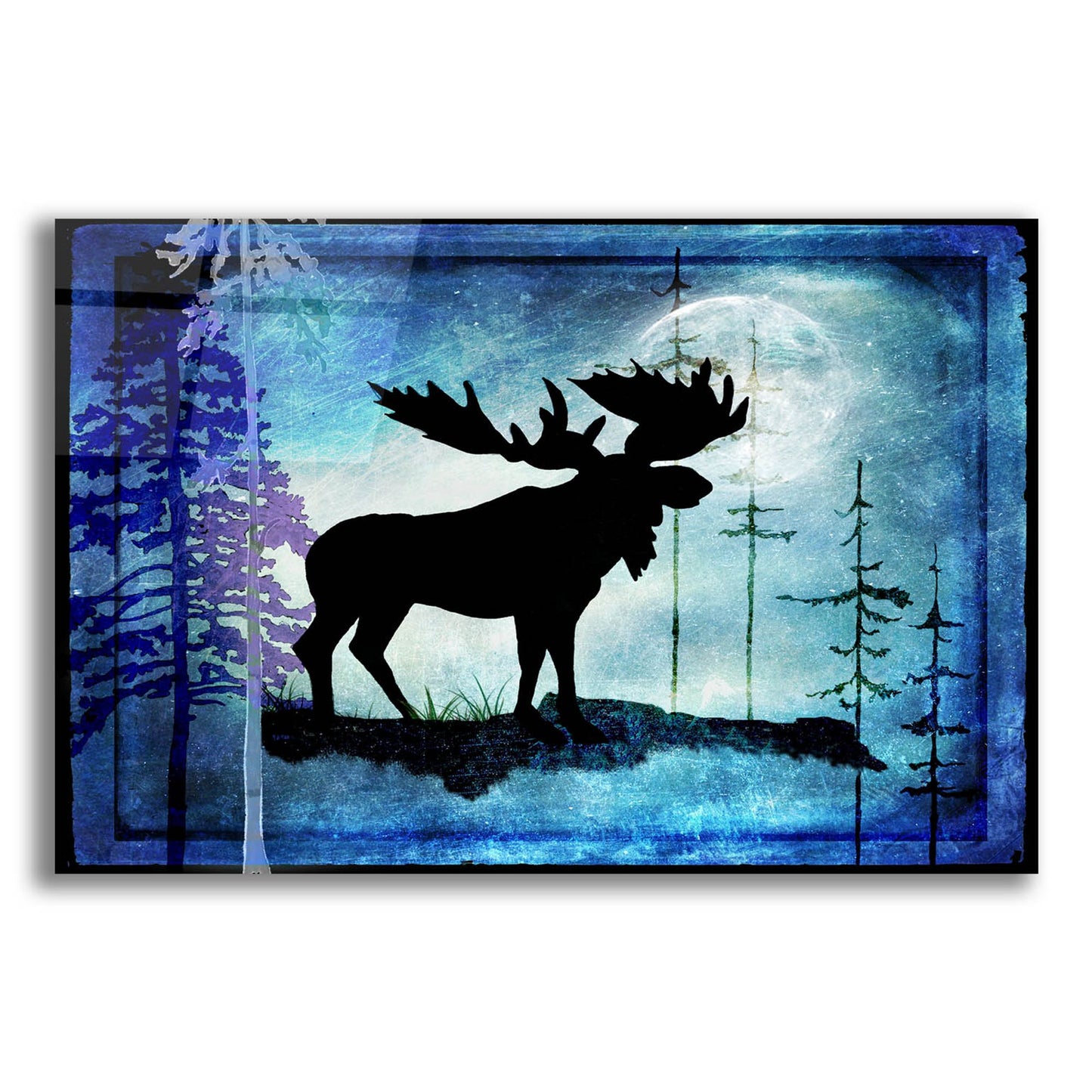 Epic Art 'Midnight Moose' by Lightbox Journal, Acrylic Glass Wall Art,16x12