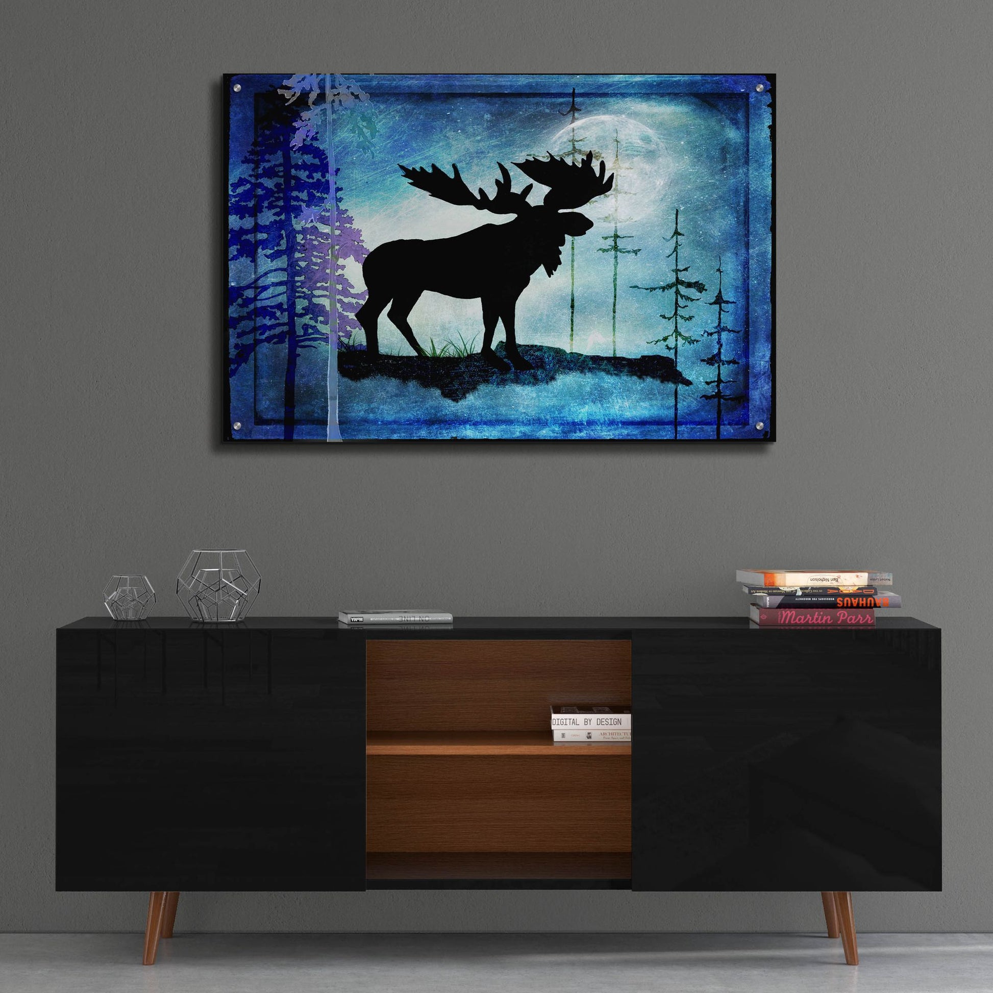 Epic Art 'Midnight Moose' by Lightbox Journal, Acrylic Glass Wall Art,36x24