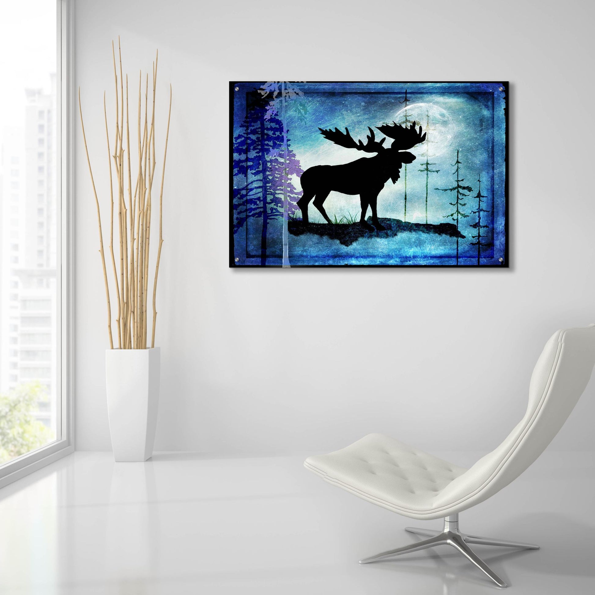 Epic Art 'Midnight Moose' by Lightbox Journal, Acrylic Glass Wall Art,36x24