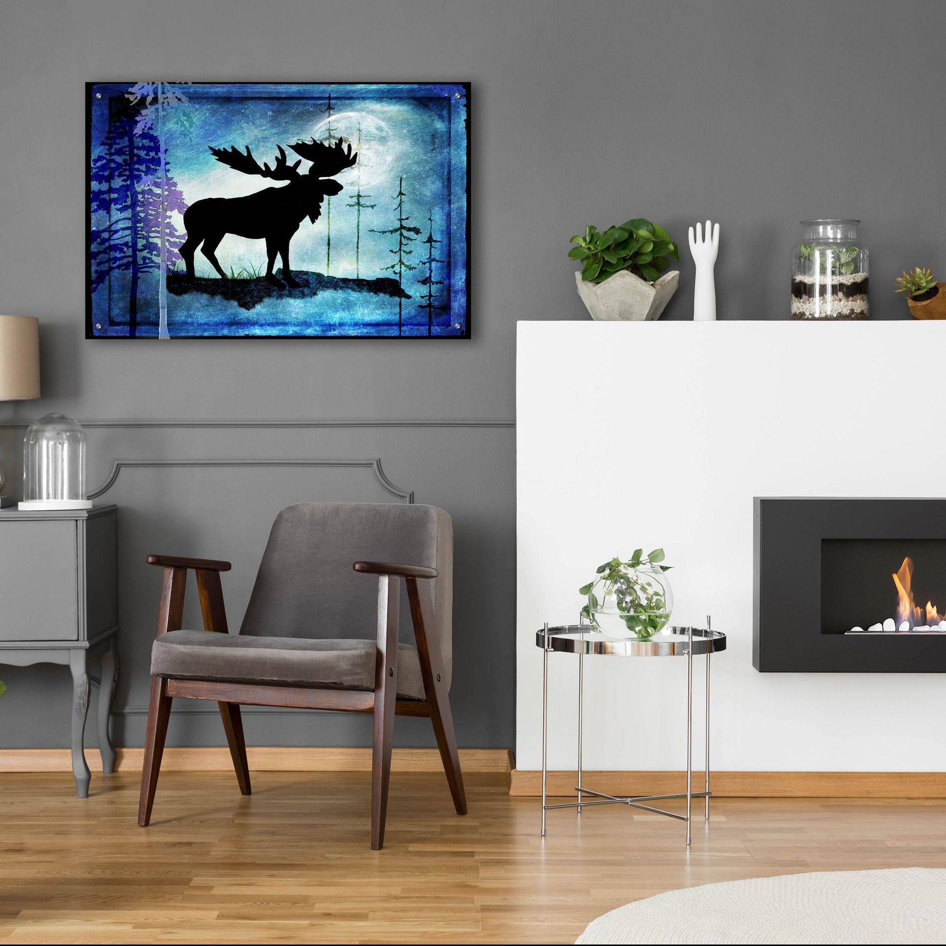 Epic Art 'Midnight Moose' by Lightbox Journal, Acrylic Glass Wall Art,36x24