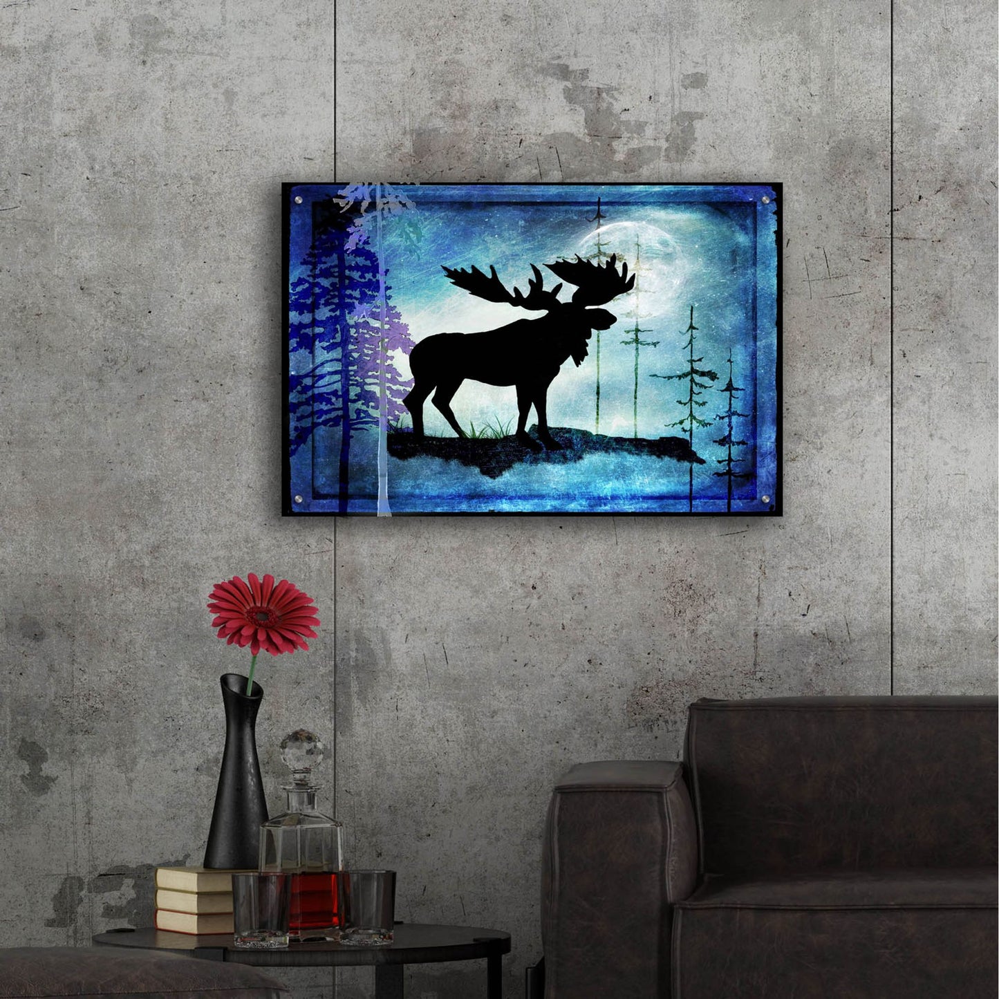 Epic Art 'Midnight Moose' by Lightbox Journal, Acrylic Glass Wall Art,36x24