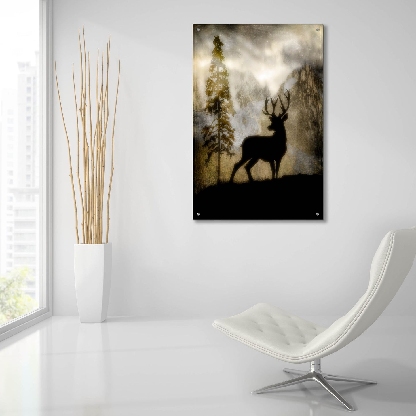 Epic Art 'Mystic Deer' by Lightbox Journal, Acrylic Glass Wall Art,24x36