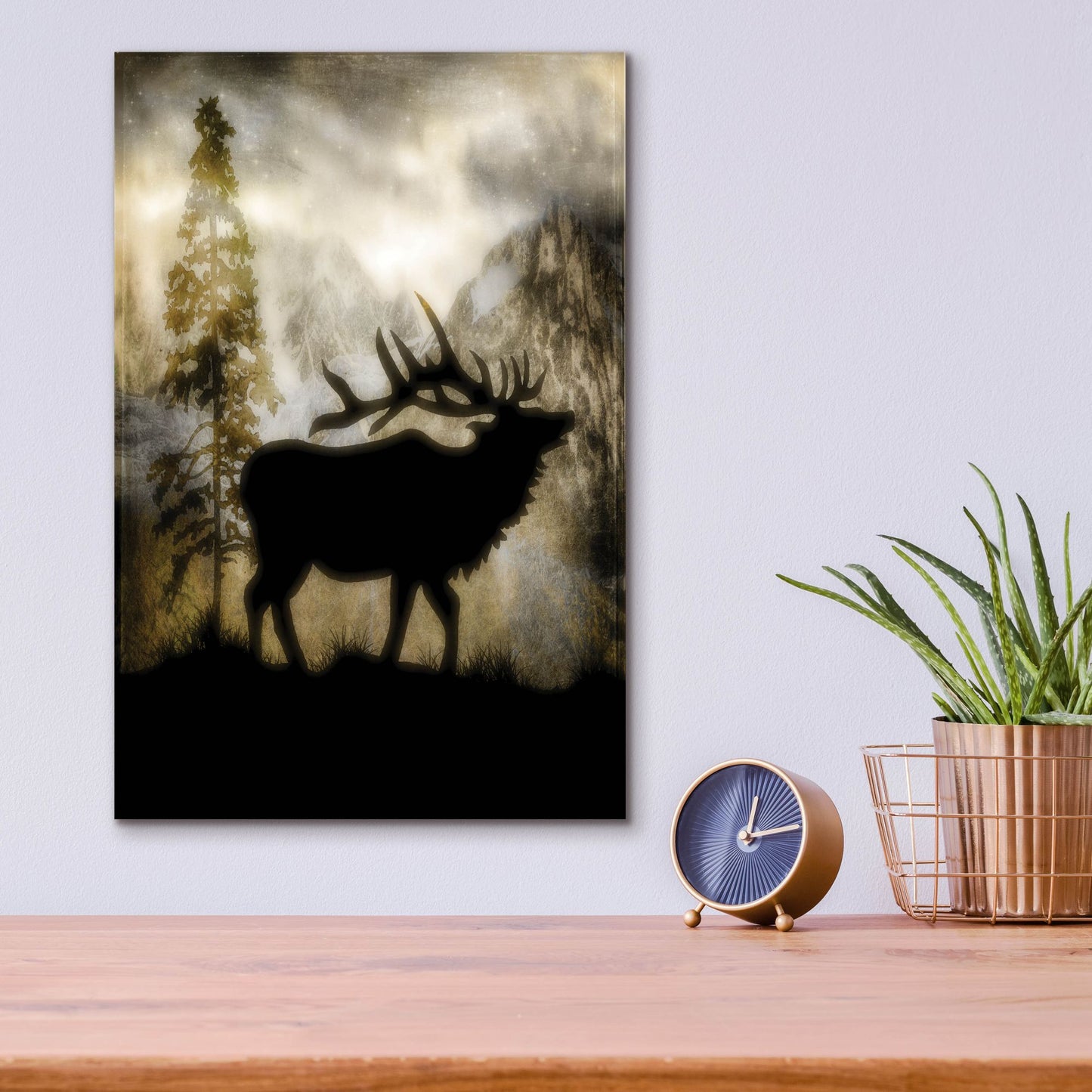 Epic Art 'Mystic Elk' by Lightbox Journal, Acrylic Glass Wall Art,12x16