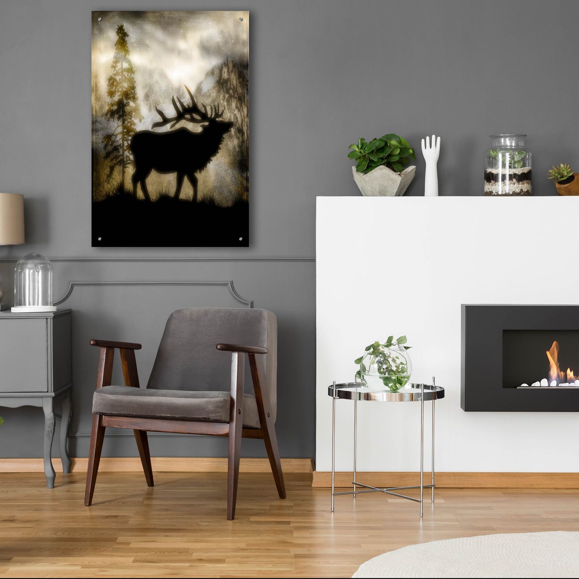 Epic Art 'Mystic Elk' by Lightbox Journal, Acrylic Glass Wall Art,24x36