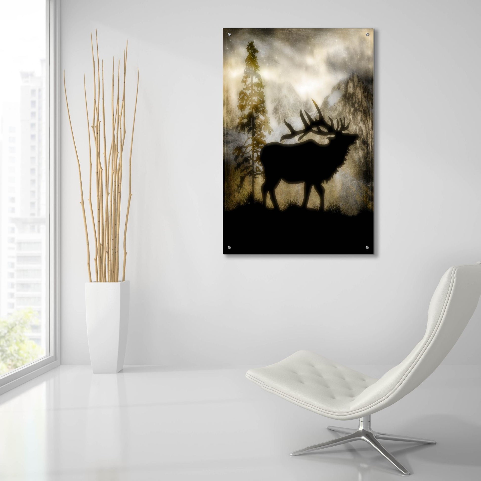 Epic Art 'Mystic Elk' by Lightbox Journal, Acrylic Glass Wall Art,24x36