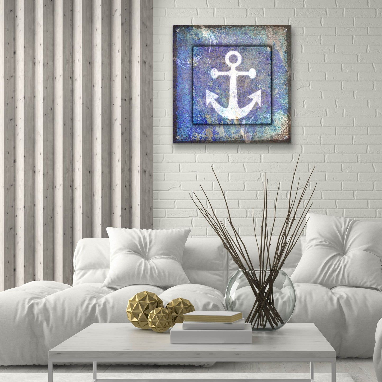 Epic Art 'Beach House Anchor' by Lightbox Journal, Acrylic Glass Wall Art,24x24