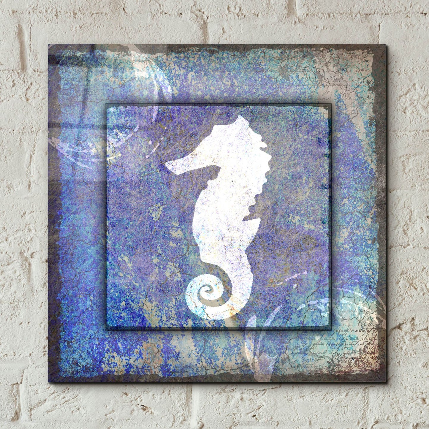 Epic Art 'Beach House Sea Horse' by Lightbox Journal, Acrylic Glass Wall Art,12x12