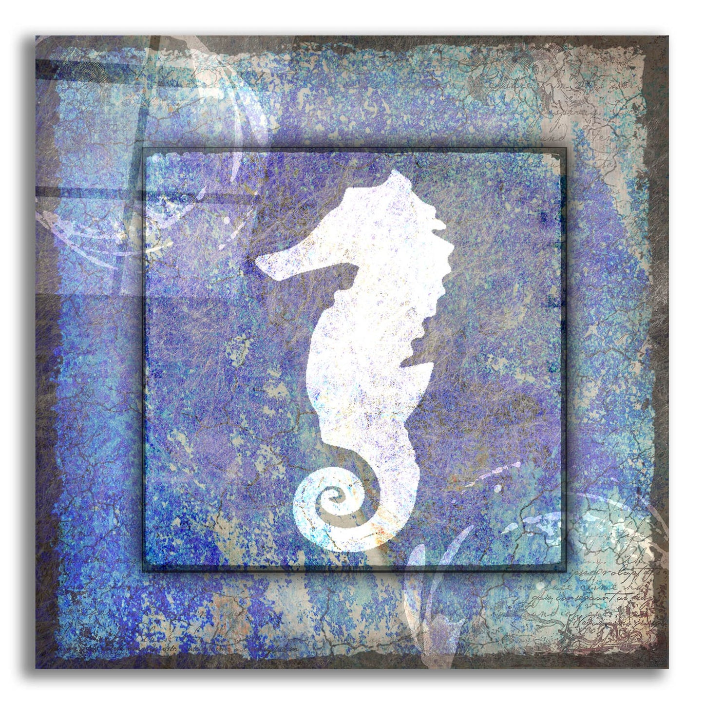 Epic Art 'Beach House Sea Horse' by Lightbox Journal, Acrylic Glass Wall Art,12x12