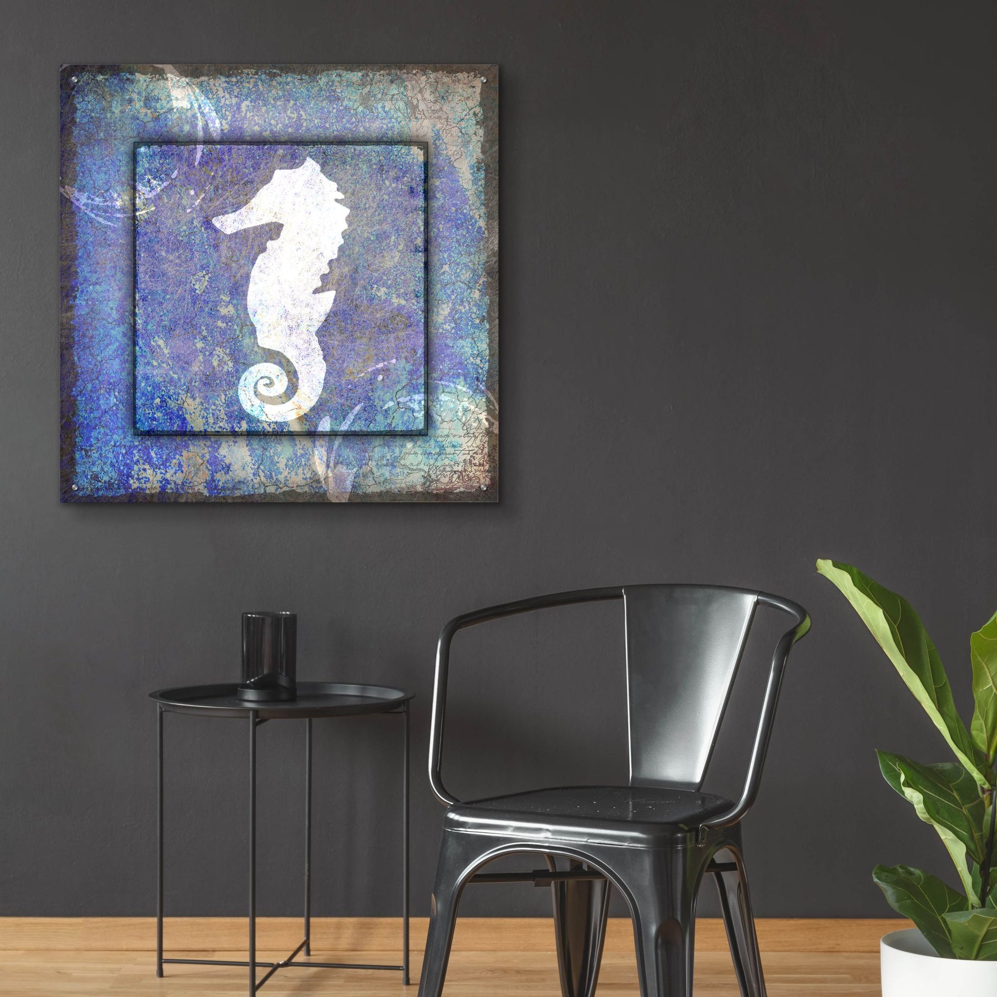 Epic Art 'Beach House Sea Horse' by Lightbox Journal, Acrylic Glass Wall Art,36x36