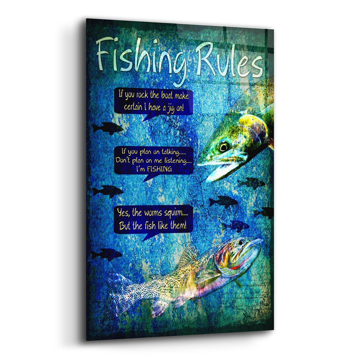 Epic Art 'Fishing Rules' by Lightbox Journal, Acrylic Glass Wall Art,12x16