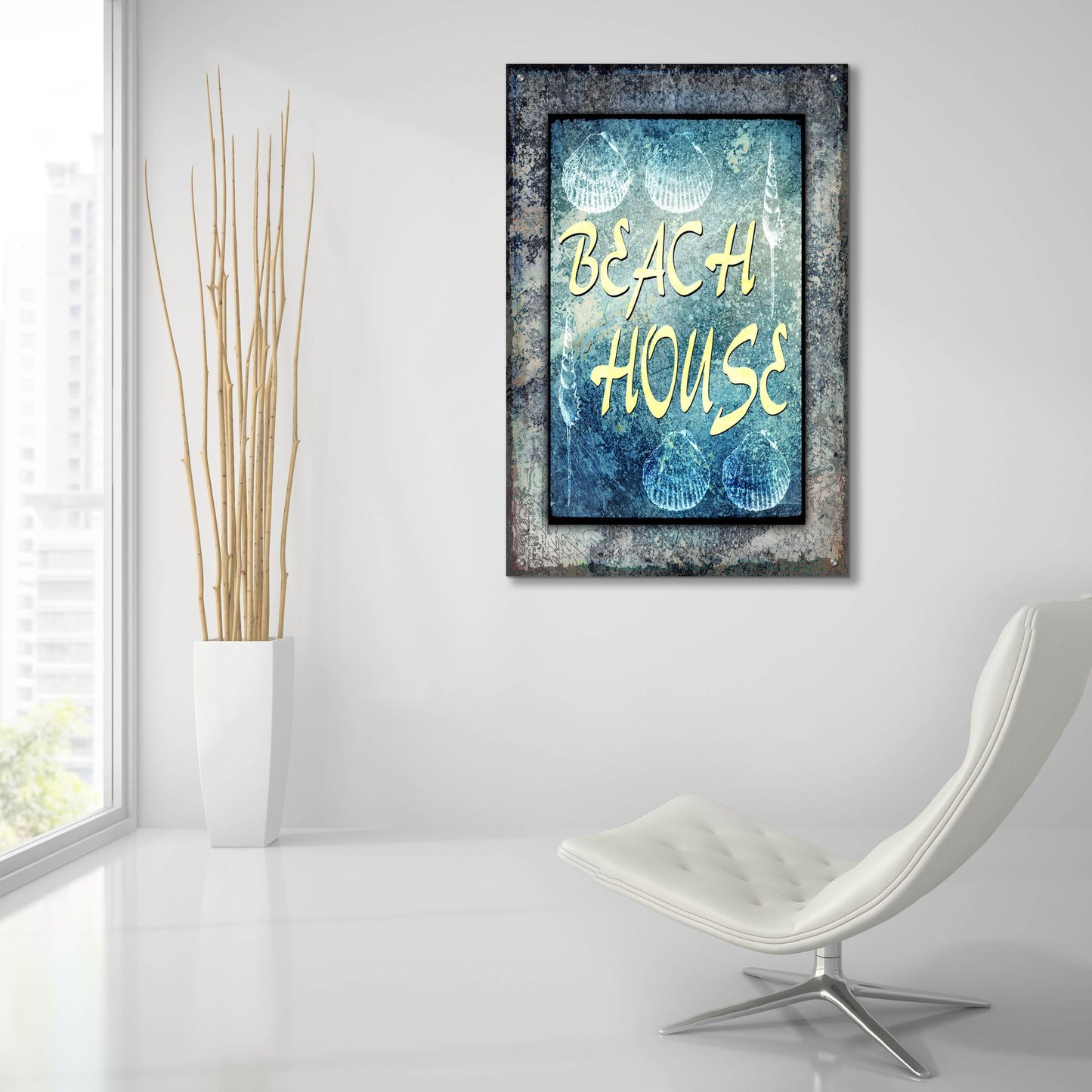 Epic Art 'Hello Beach House' by Lightbox Journal, Acrylic Glass Wall Art,24x36