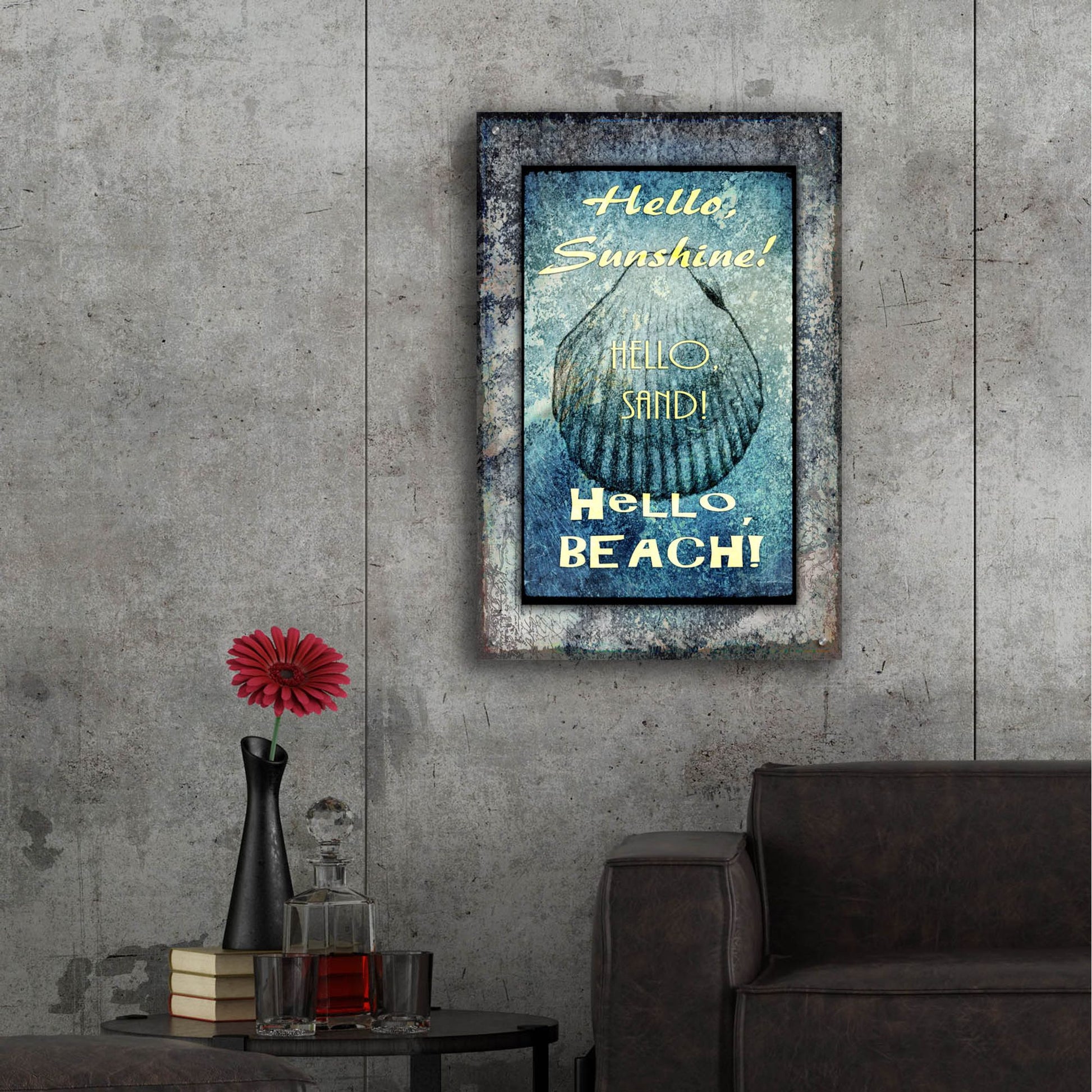 Epic Art 'Hello Beach' by Lightbox Journal, Acrylic Glass Wall Art,24x36