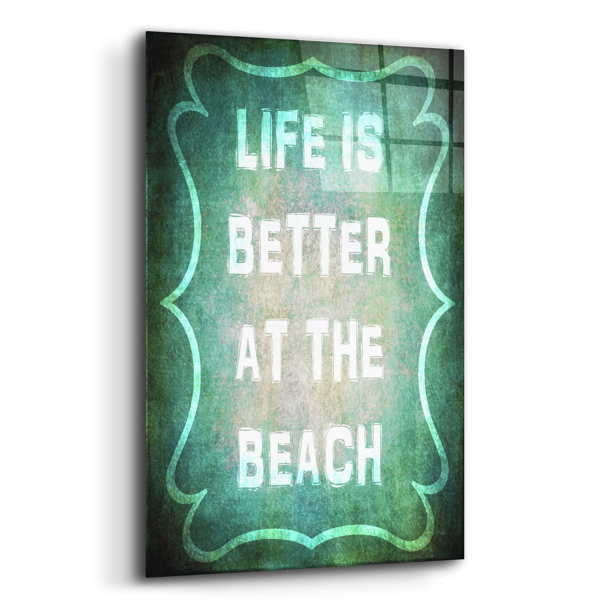 Epic Art 'Good Times Better Beach' by Lightbox Journal, Acrylic Glass Wall Art,12x16