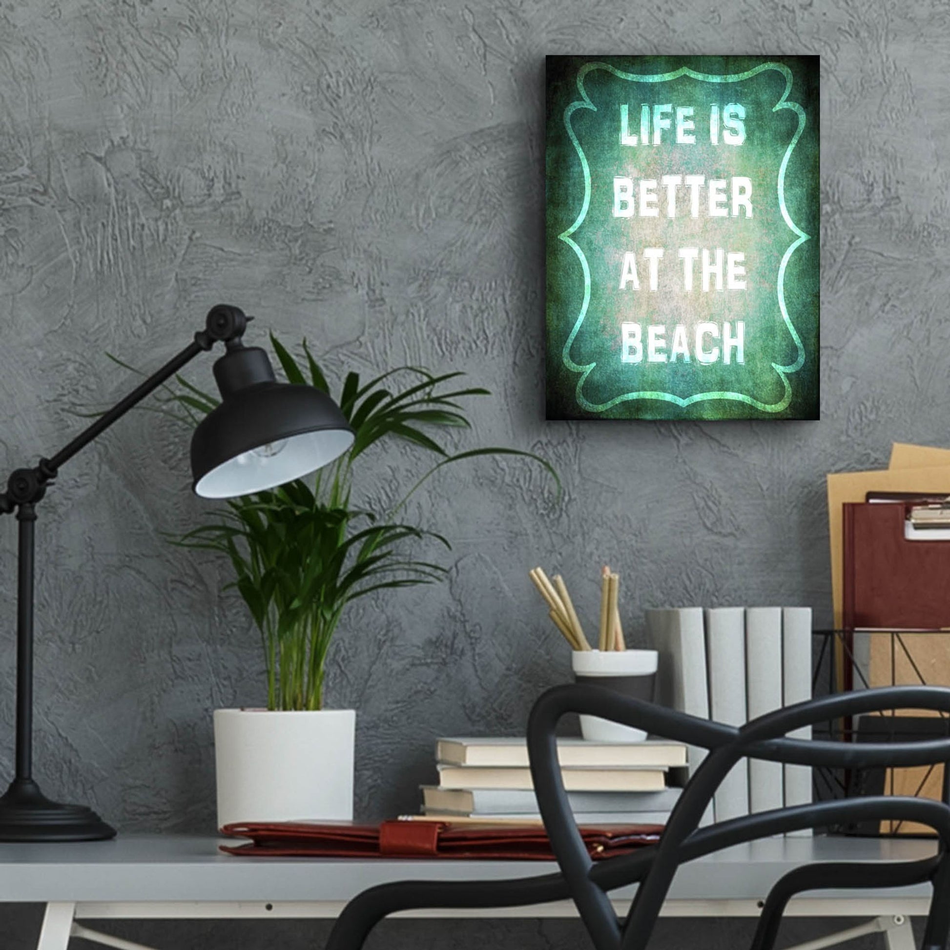 Epic Art 'Good Times Better Beach' by Lightbox Journal, Acrylic Glass Wall Art,12x16