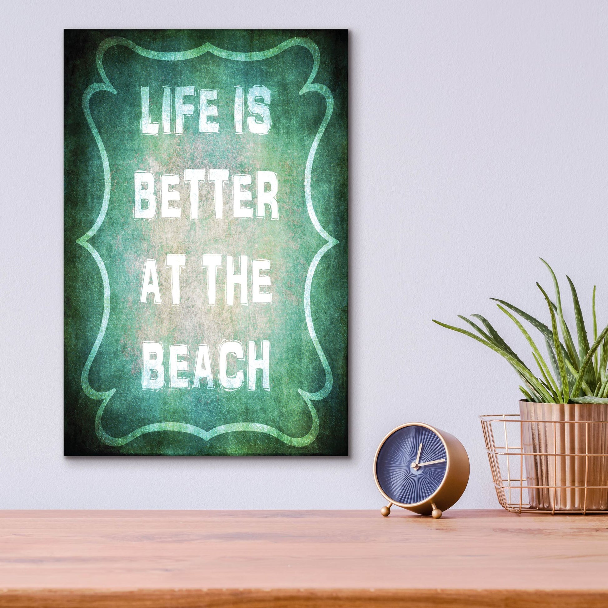 Epic Art 'Good Times Better Beach' by Lightbox Journal, Acrylic Glass Wall Art,12x16