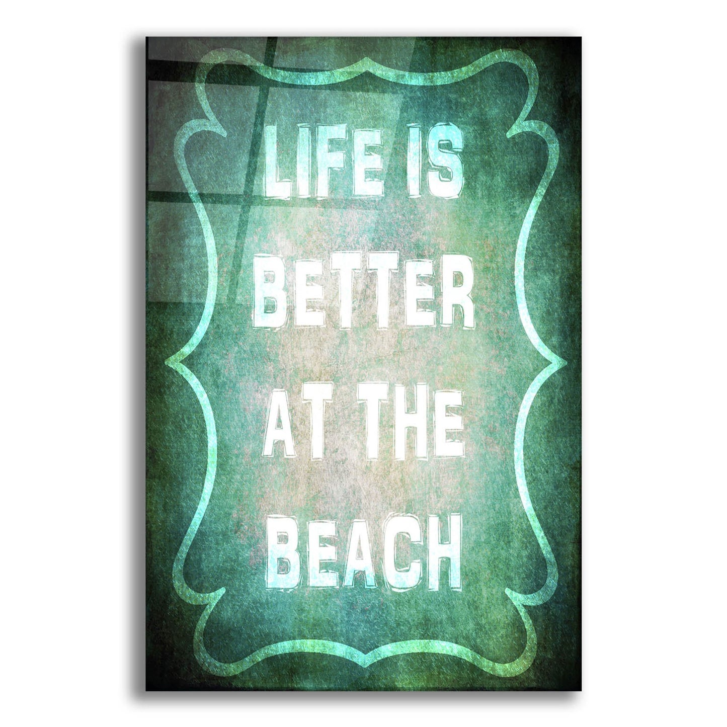 Epic Art 'Good Times Better Beach' by Lightbox Journal, Acrylic Glass Wall Art,12x16