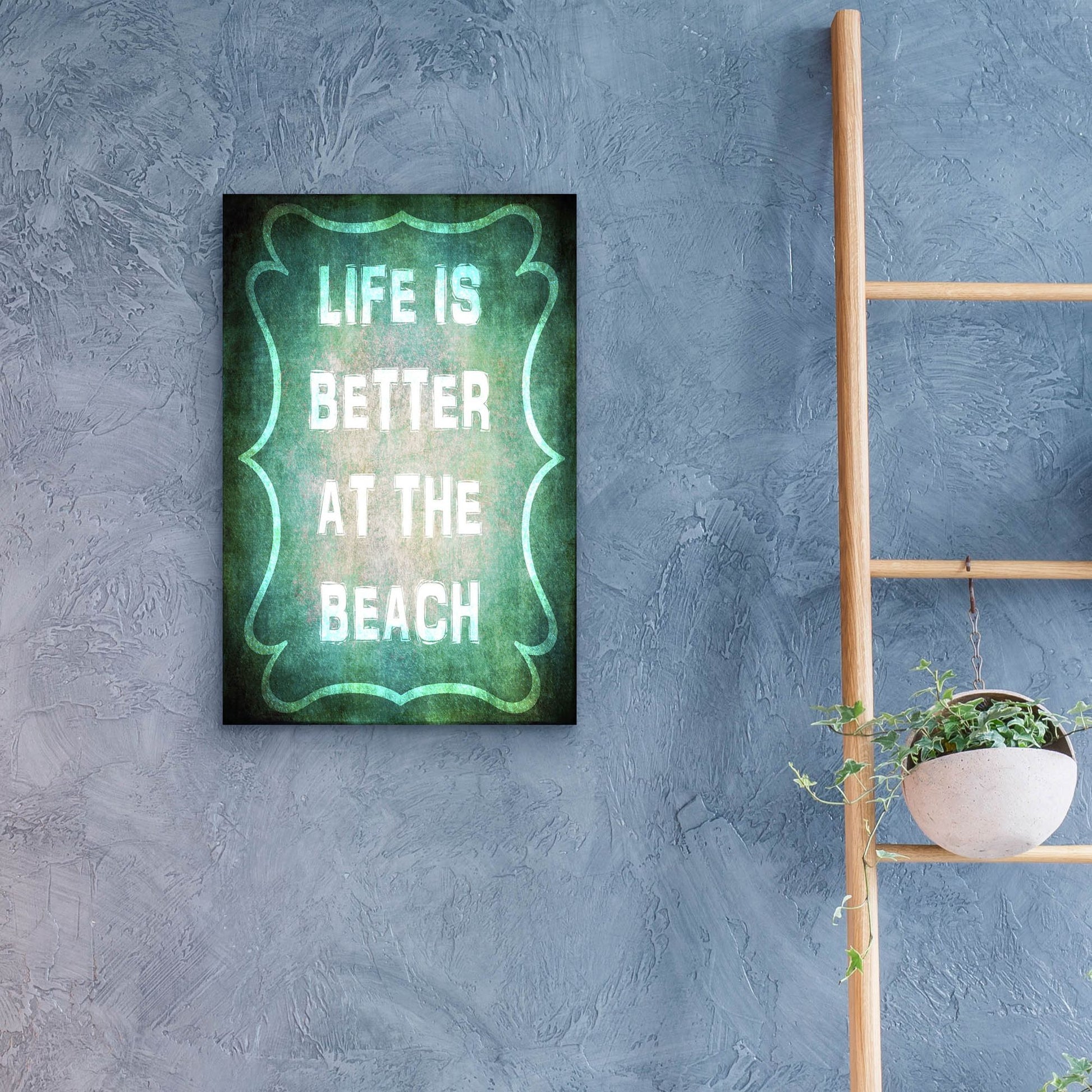 Epic Art 'Good Times Better Beach' by Lightbox Journal, Acrylic Glass Wall Art,16x24