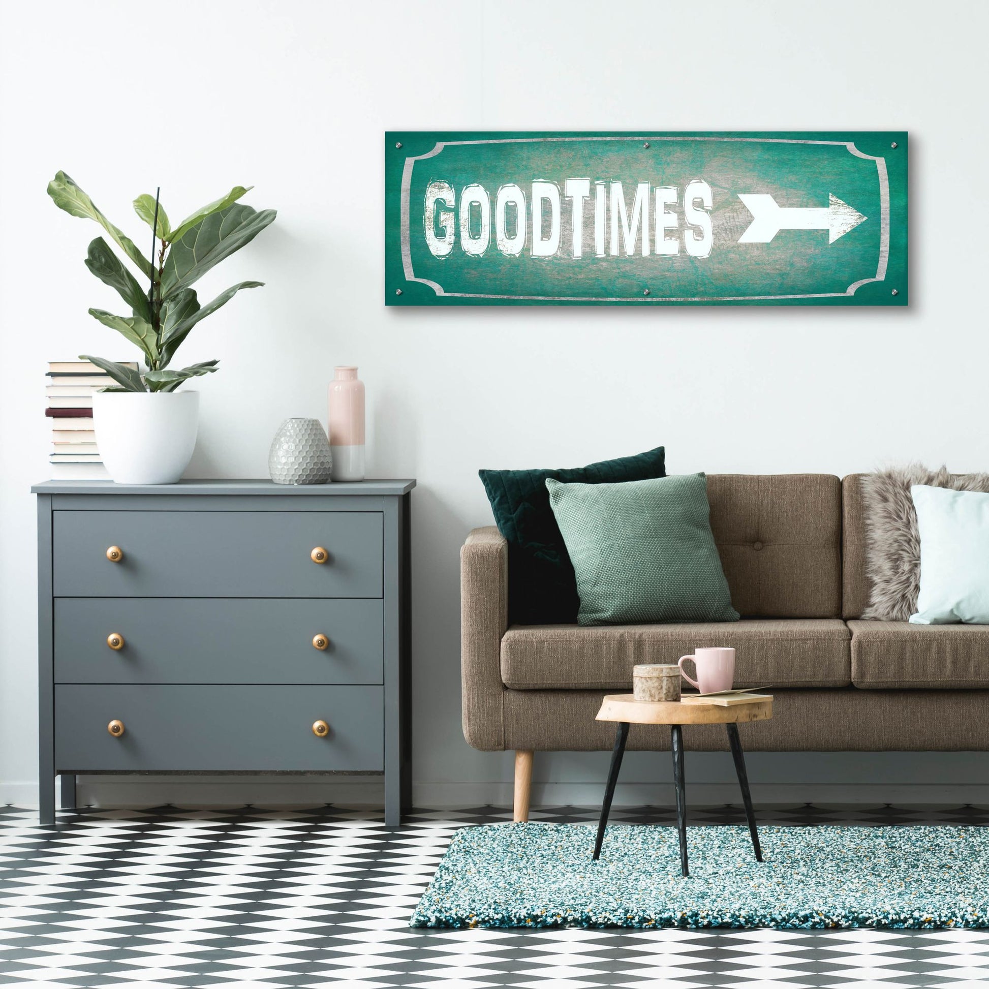 Epic Art 'Good Times' by Lightbox Journal, Acrylic Glass Wall Art,48x16