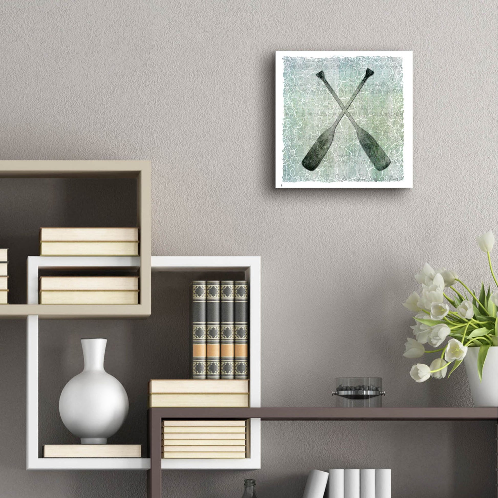 Epic Art 'Life Is Better At The Lake Oars 2' by Lightbox Journal, Acrylic Glass Wall Art,12x12