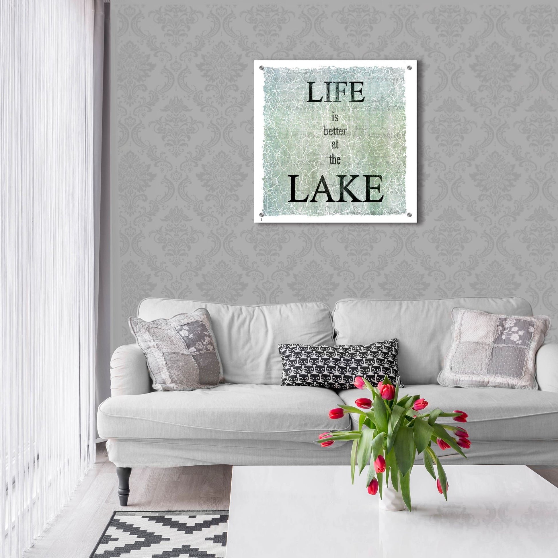 Epic Art 'Life Is Better At The Lake' by Lightbox Journal, Acrylic Glass Wall Art,24x24