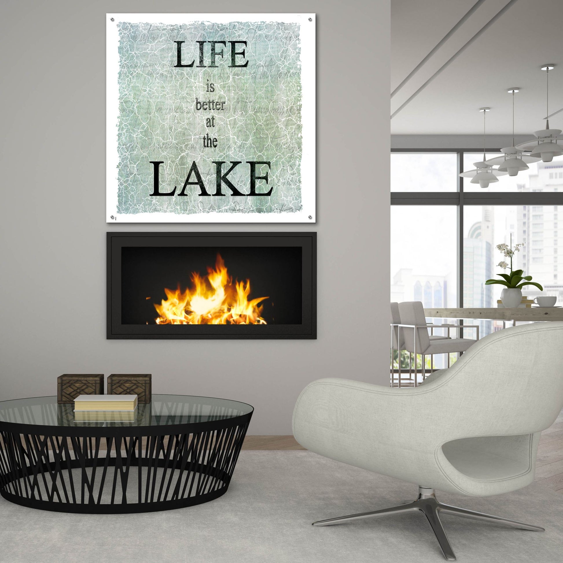 Epic Art 'Life Is Better At The Lake' by Lightbox Journal, Acrylic Glass Wall Art,36x36