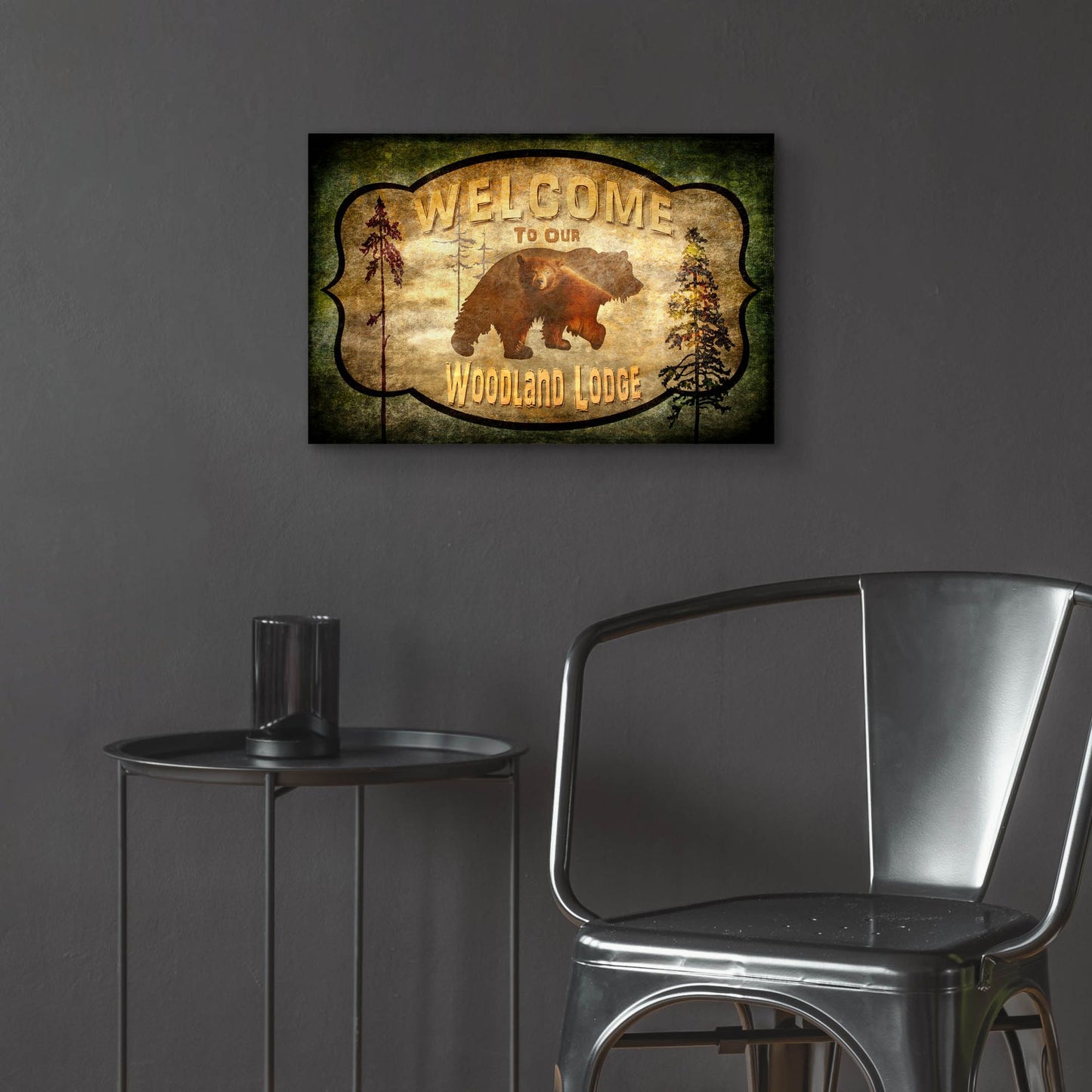 Epic Art 'Welcome Lodge Bear' by Lightbox Journal, Acrylic Glass Wall Art,24x16