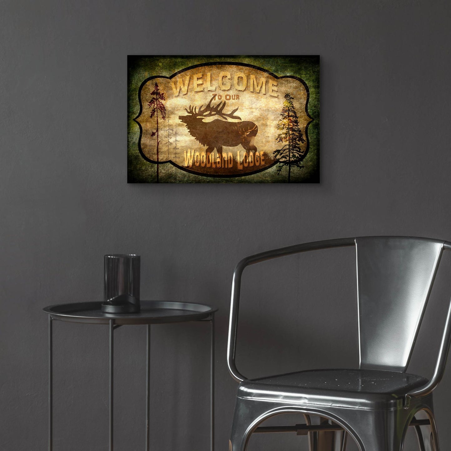 Epic Art 'Welcome Lodge Elk' by Lightbox Journal, Acrylic Glass Wall Art,24x16