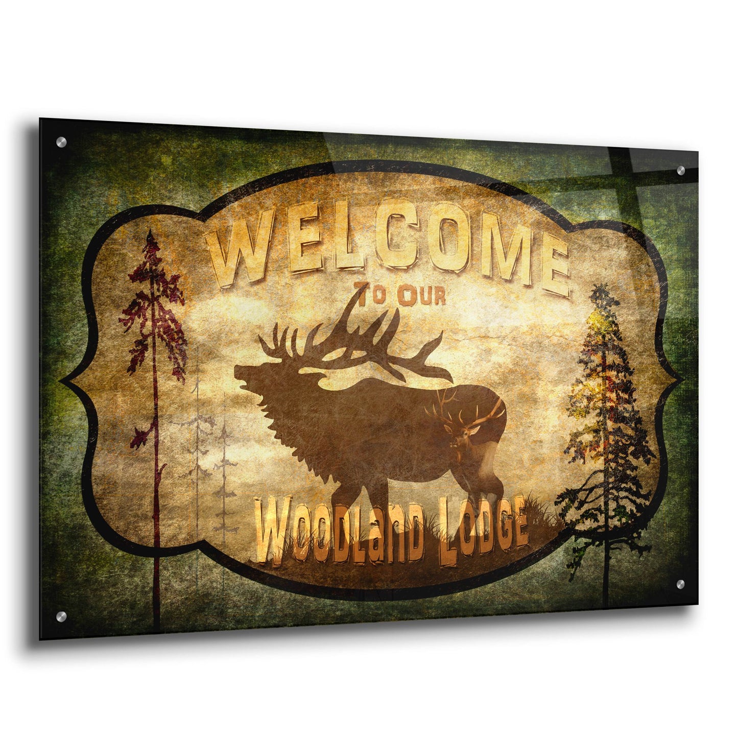 Epic Art 'Welcome Lodge Elk' by Lightbox Journal, Acrylic Glass Wall Art,36x24