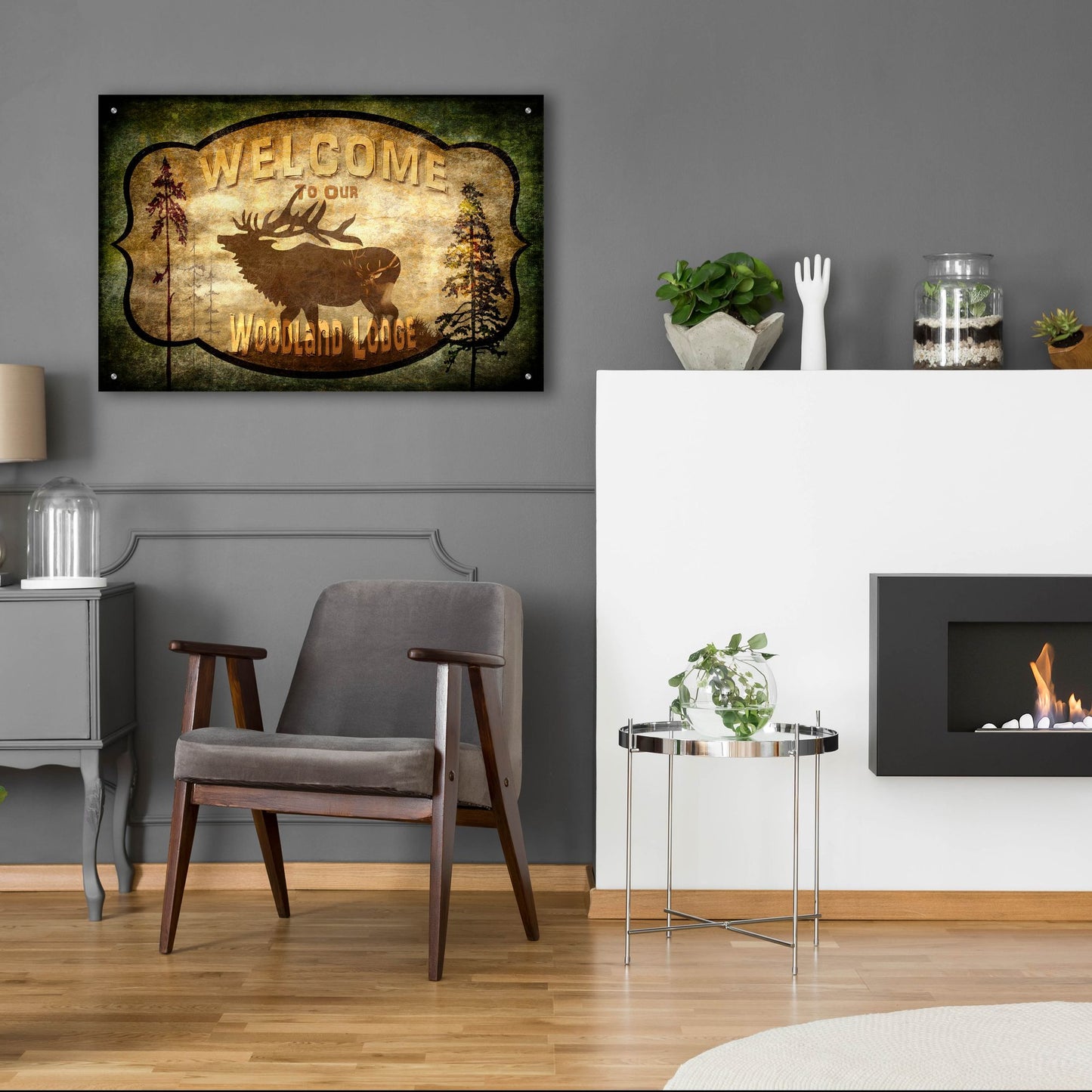 Epic Art 'Welcome Lodge Elk' by Lightbox Journal, Acrylic Glass Wall Art,36x24