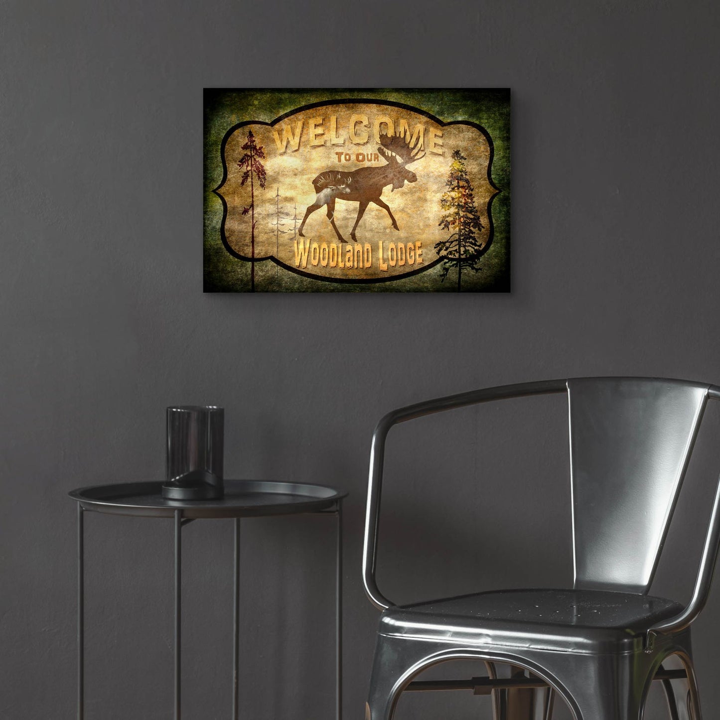 Epic Art 'Welcome Lodge Moose' by Lightbox Journal, Acrylic Glass Wall Art,24x16