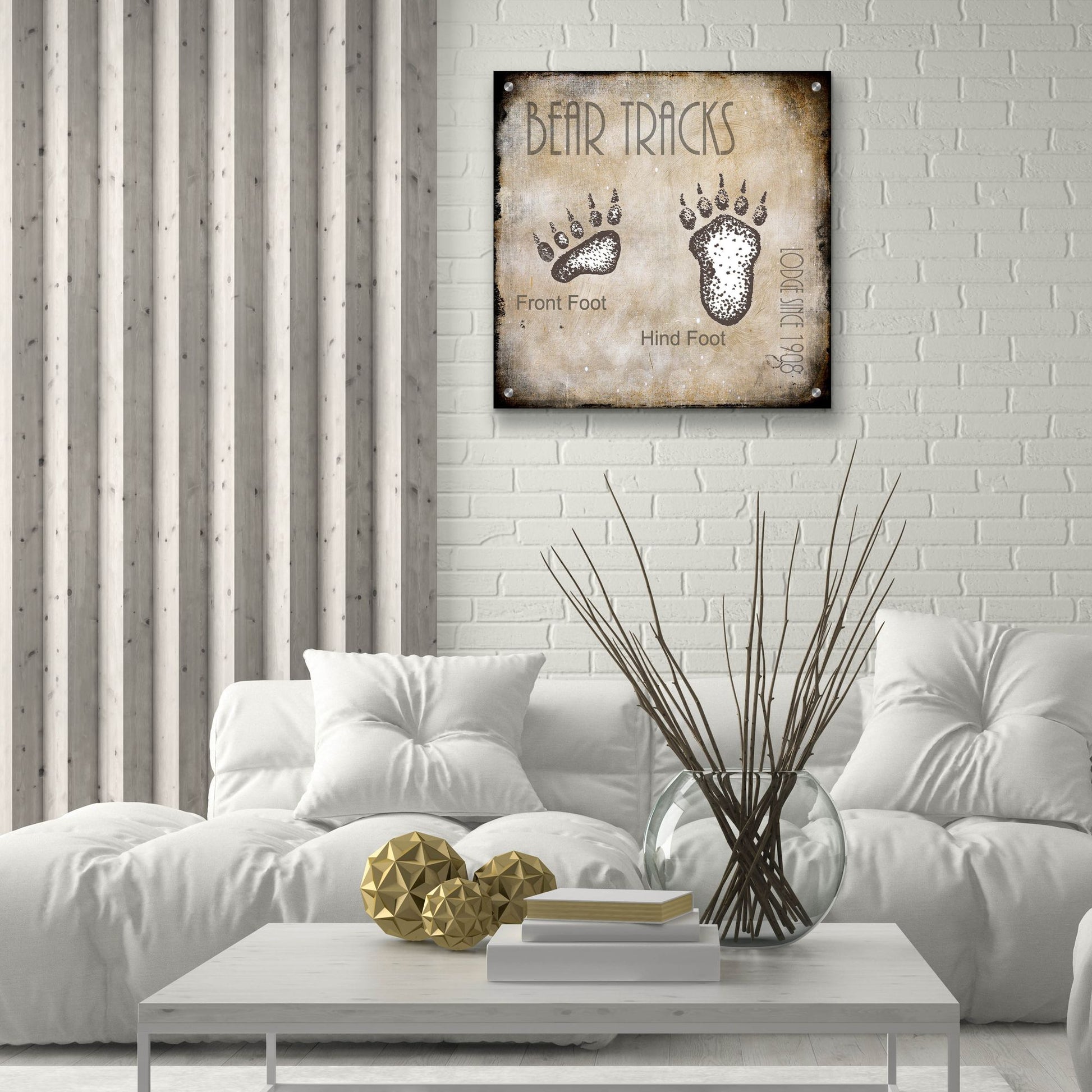 Epic Art 'Moose Lodge 2 - Bear Tracks 2' by Lightbox Journal, Acrylic Glass Wall Art,24x24