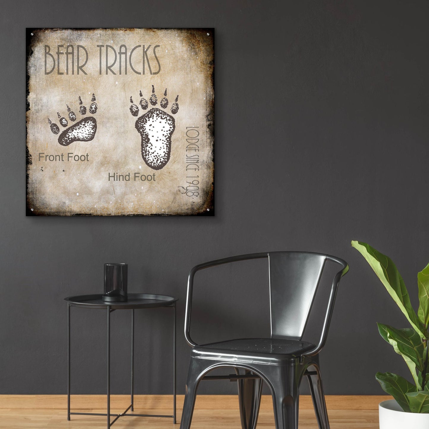 Epic Art 'Moose Lodge 2 - Bear Tracks 2' by Lightbox Journal, Acrylic Glass Wall Art,36x36