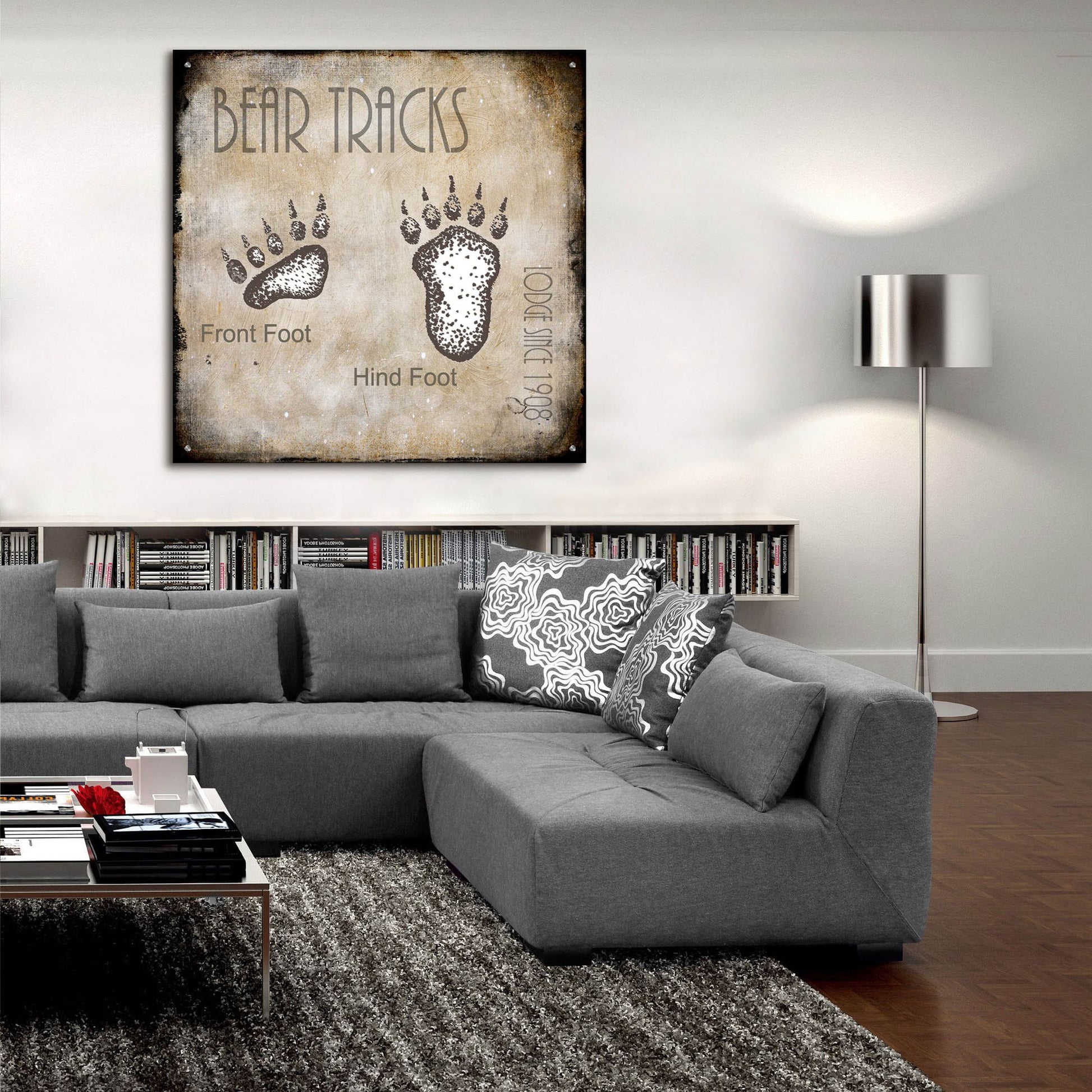 Epic Art 'Moose Lodge 2 - Bear Tracks 2' by Lightbox Journal, Acrylic Glass Wall Art,36x36