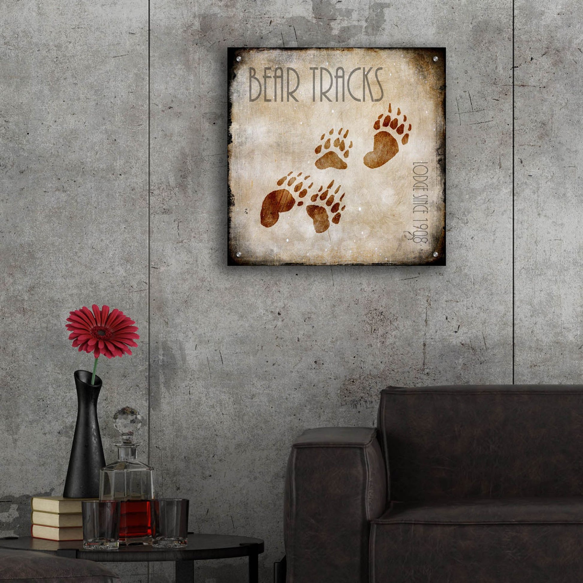 Epic Art 'Moose Lodge 2 - Bear Tracks' by Lightbox Journal, Acrylic Glass Wall Art,24x24