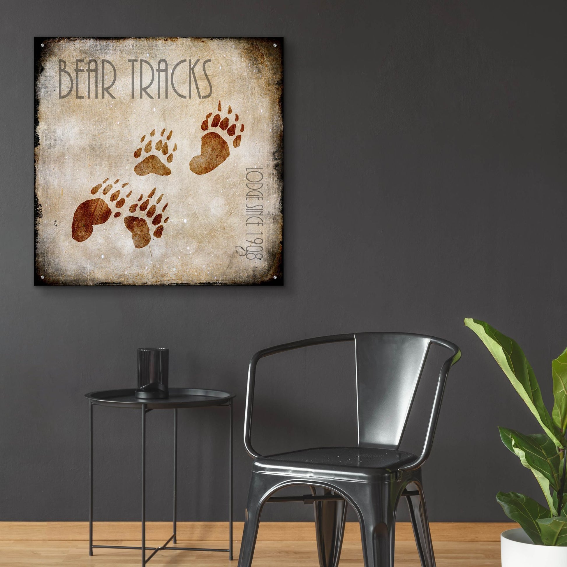 Epic Art 'Moose Lodge 2 - Bear Tracks' by Lightbox Journal, Acrylic Glass Wall Art,36x36