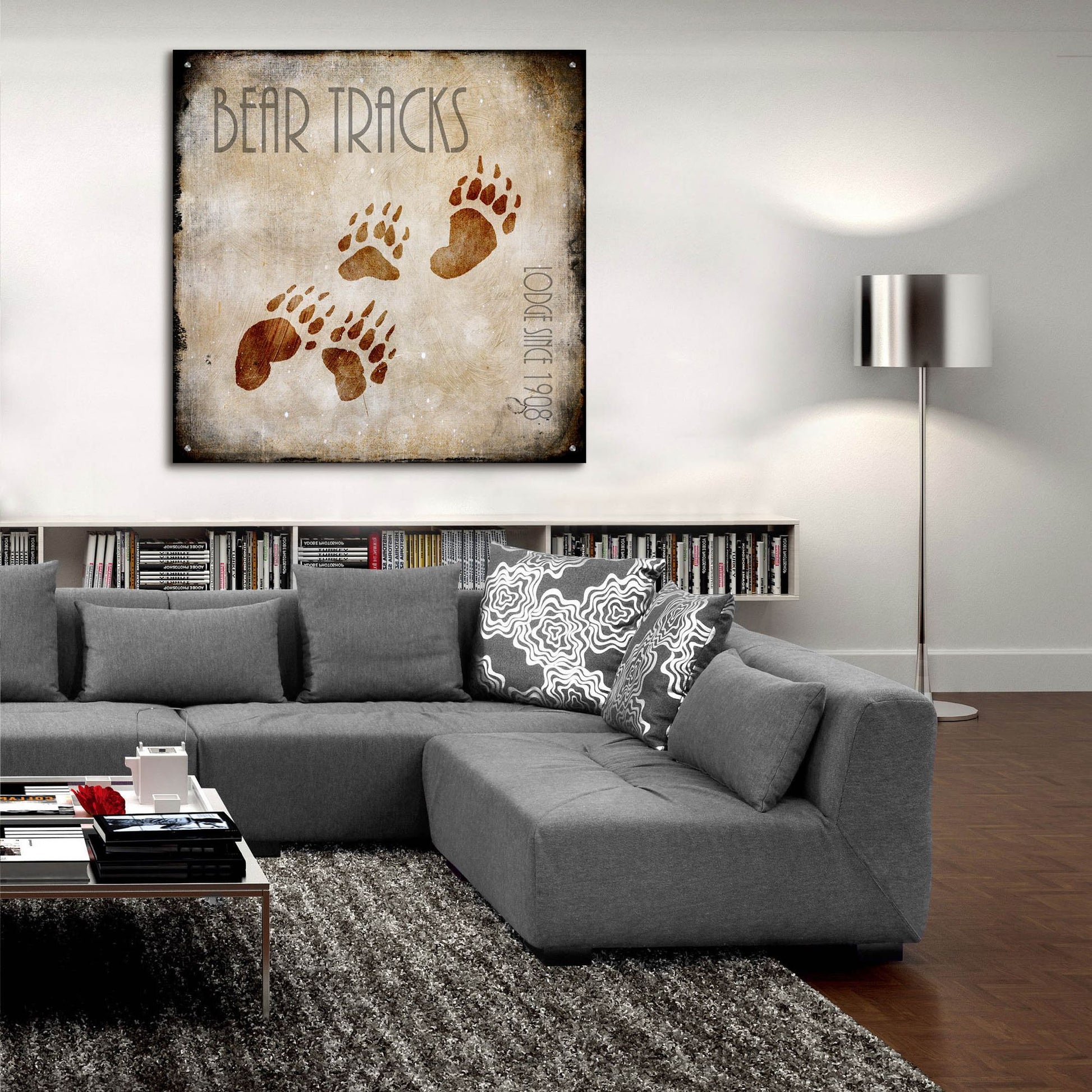 Epic Art 'Moose Lodge 2 - Bear Tracks' by Lightbox Journal, Acrylic Glass Wall Art,36x36