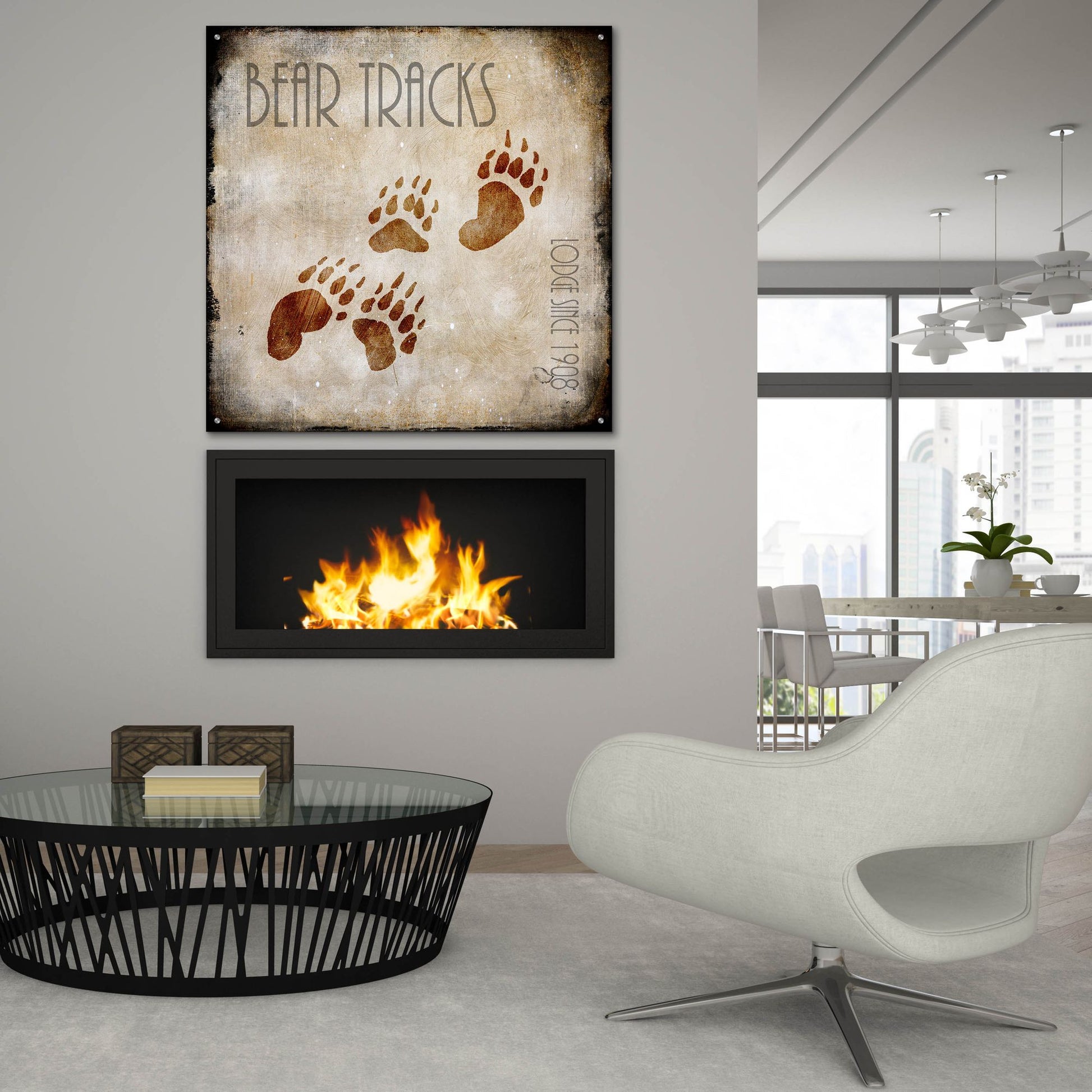 Epic Art 'Moose Lodge 2 - Bear Tracks' by Lightbox Journal, Acrylic Glass Wall Art,36x36