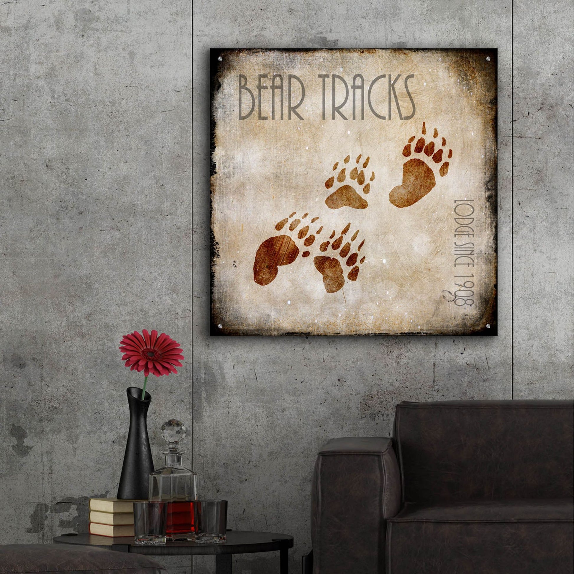 Epic Art 'Moose Lodge 2 - Bear Tracks' by Lightbox Journal, Acrylic Glass Wall Art,36x36