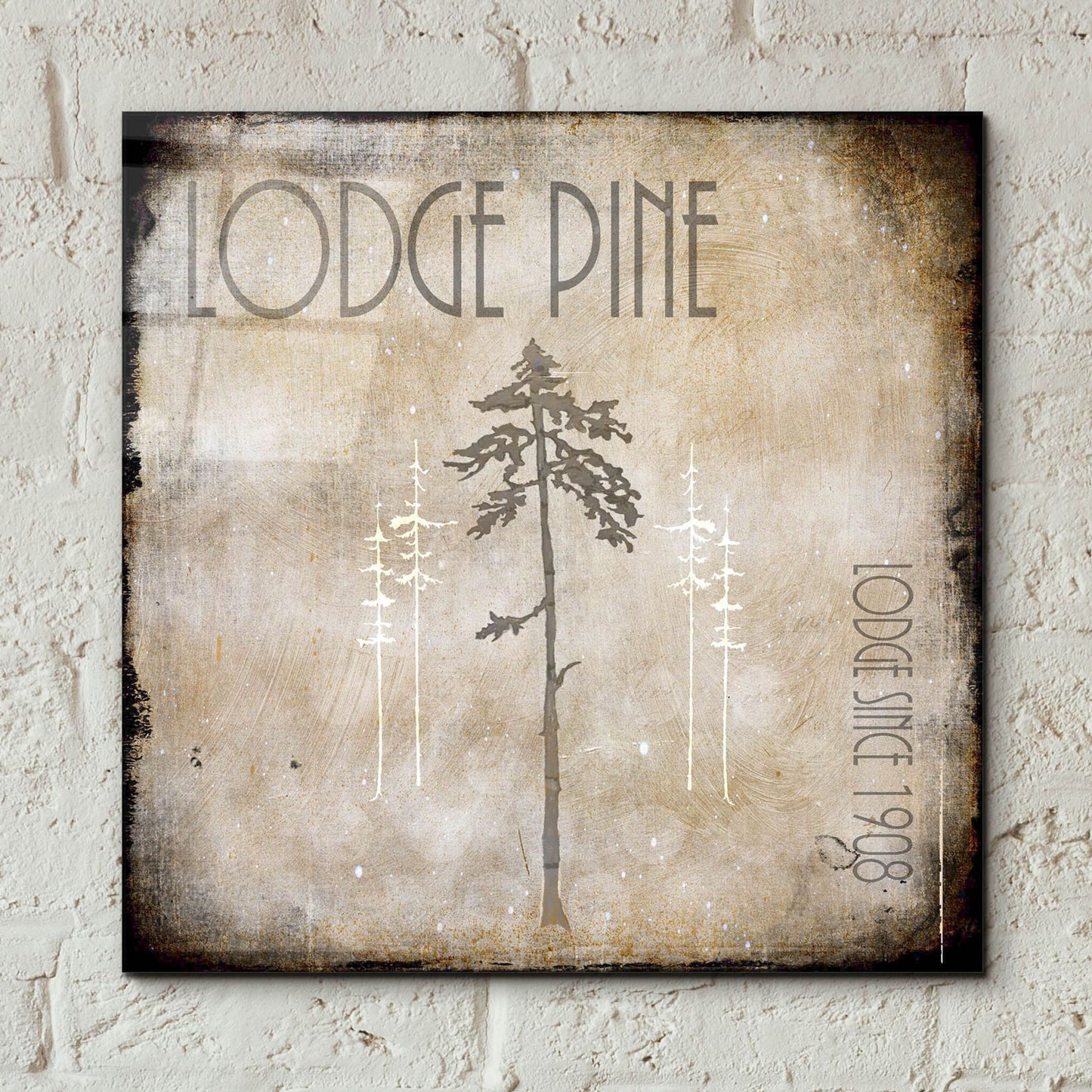 Epic Art 'Moose Lodge 2 - Lodge Pole 3' by Lightbox Journal, Acrylic Glass Wall Art,12x12