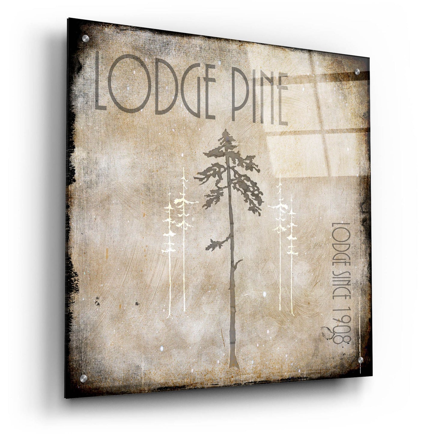 Epic Art 'Moose Lodge 2 - Lodge Pole 3' by Lightbox Journal, Acrylic Glass Wall Art,24x24