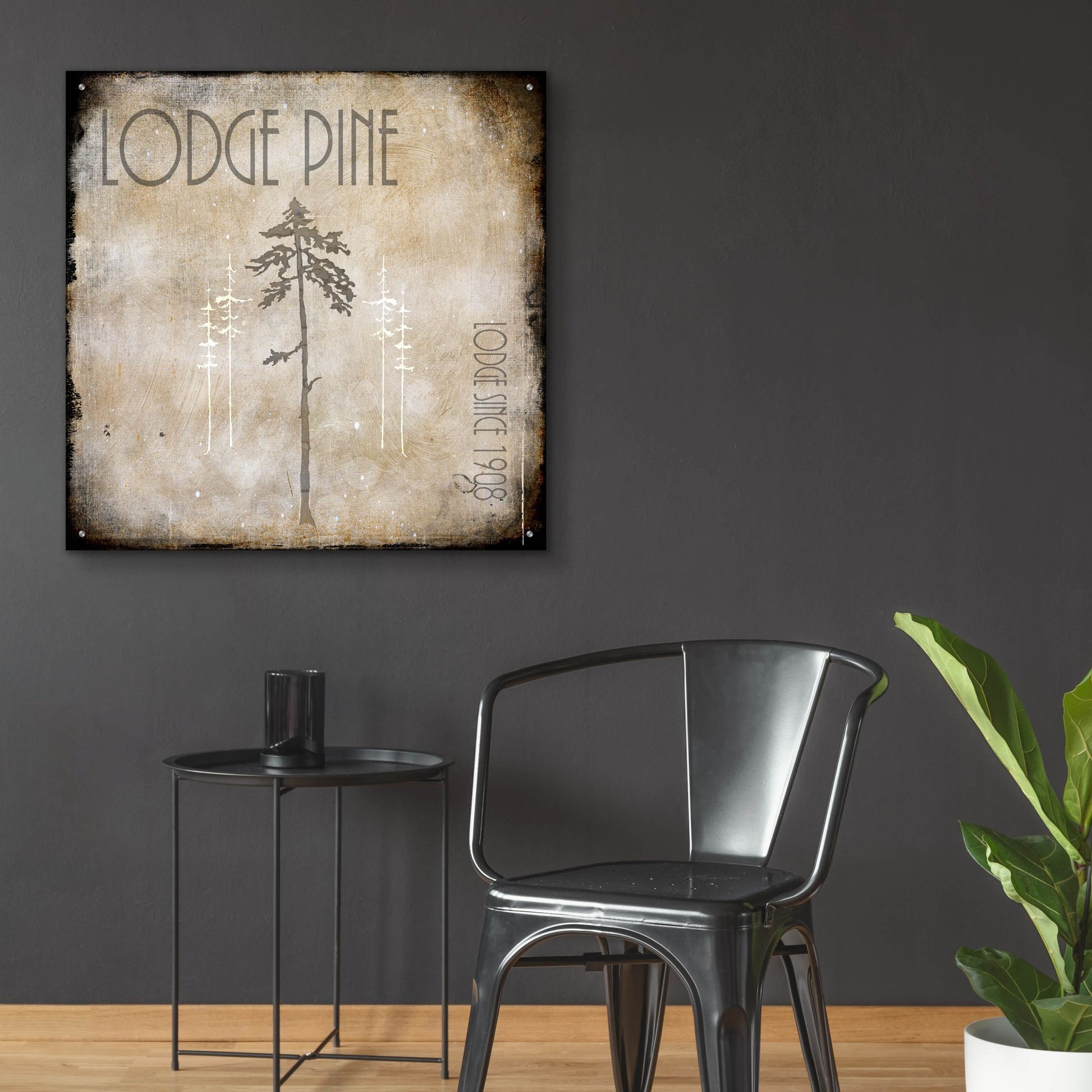 Epic Art 'Moose Lodge 2 - Lodge Pole 3' by Lightbox Journal, Acrylic Glass Wall Art,36x36