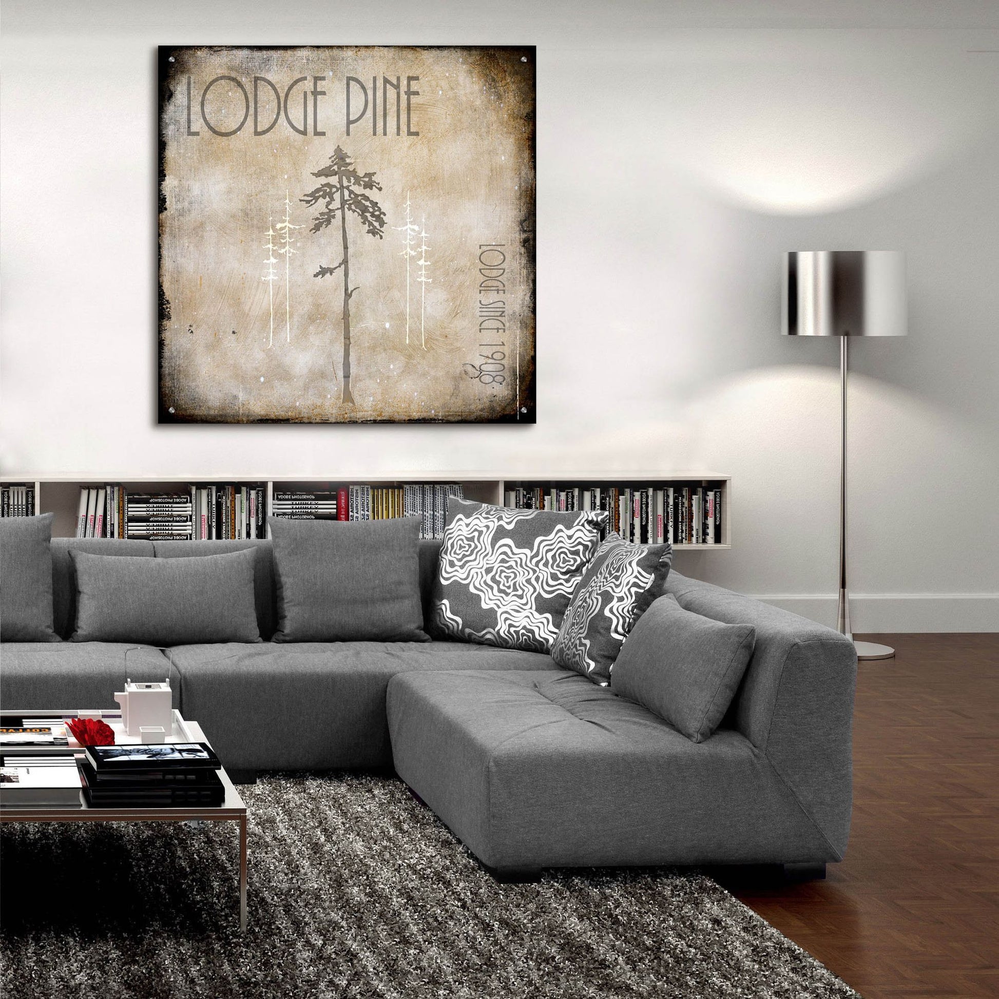 Epic Art 'Moose Lodge 2 - Lodge Pole 3' by Lightbox Journal, Acrylic Glass Wall Art,36x36