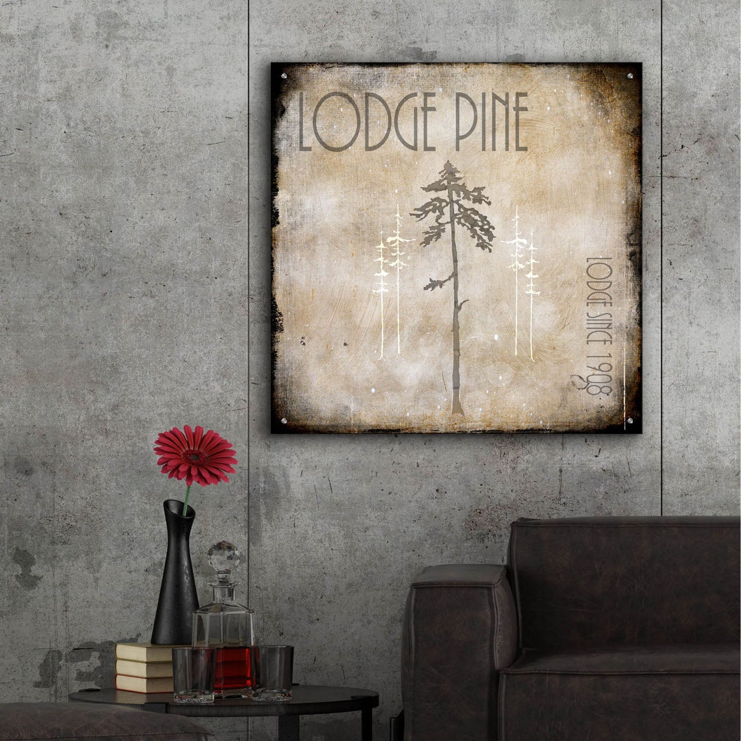 Epic Art 'Moose Lodge 2 - Lodge Pole 3' by Lightbox Journal, Acrylic Glass Wall Art,36x36