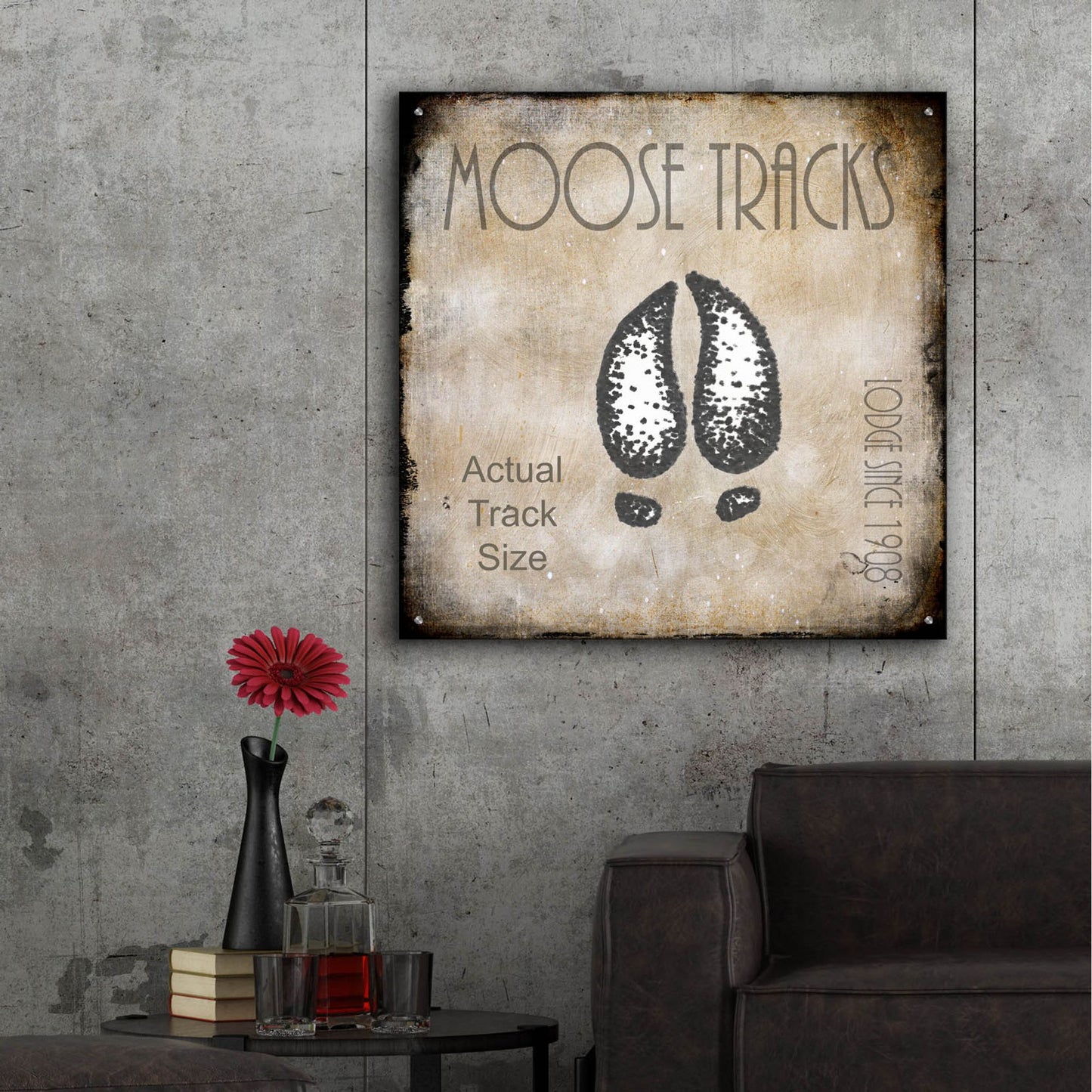 Epic Art 'Moose Lodge 2 - Moose Tracks 2' by Lightbox Journal, Acrylic Glass Wall Art,36x36