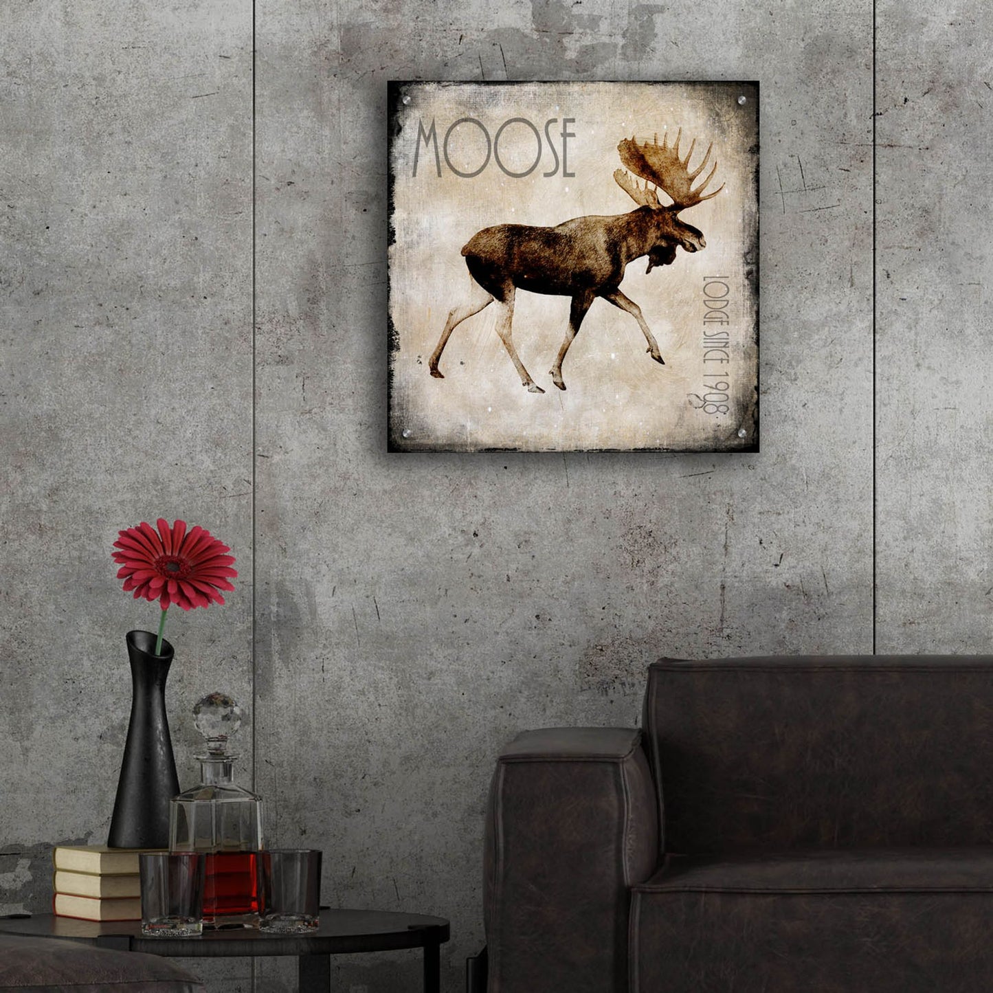 Epic Art 'Moose Lodge 2' by Lightbox Journal, Acrylic Glass Wall Art,24x24