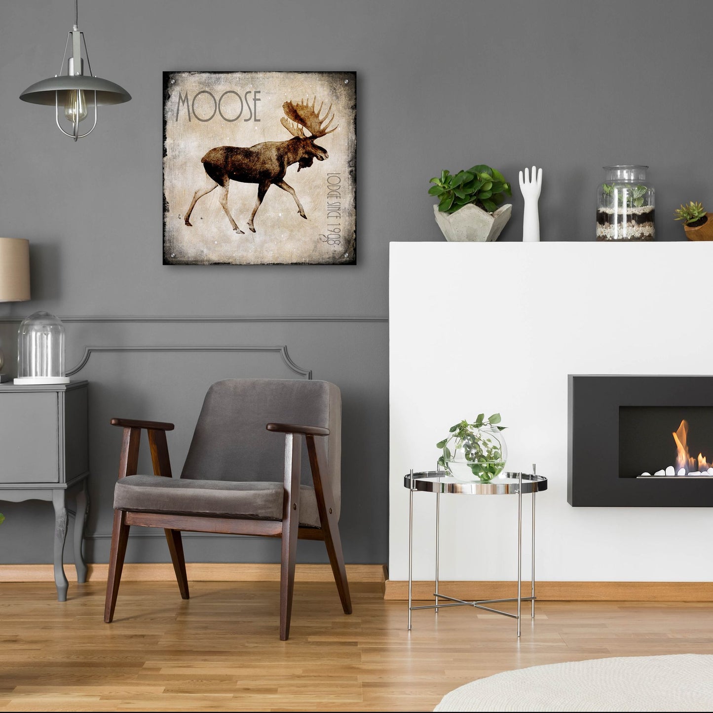 Epic Art 'Moose Lodge 2' by Lightbox Journal, Acrylic Glass Wall Art,24x24