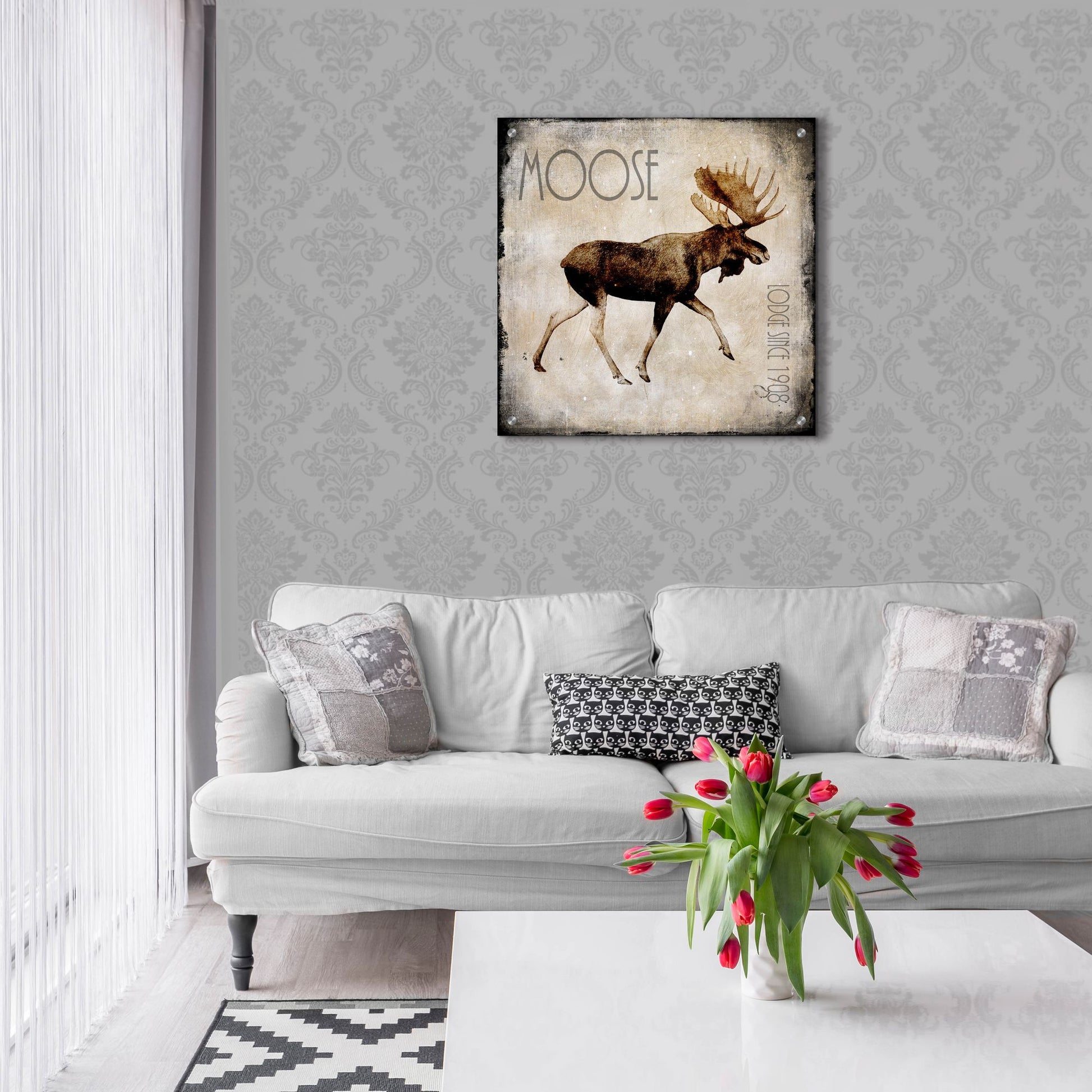 Epic Art 'Moose Lodge 2' by Lightbox Journal, Acrylic Glass Wall Art,24x24