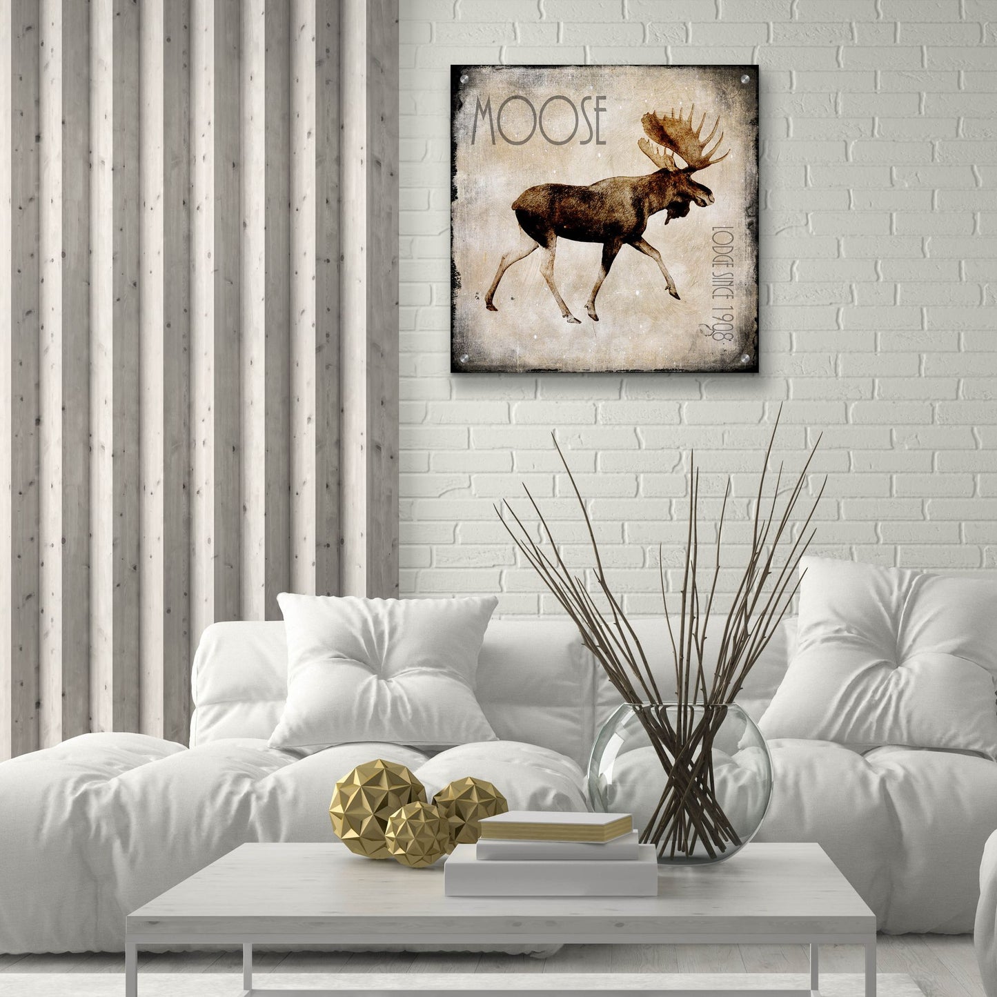 Epic Art 'Moose Lodge 2' by Lightbox Journal, Acrylic Glass Wall Art,24x24