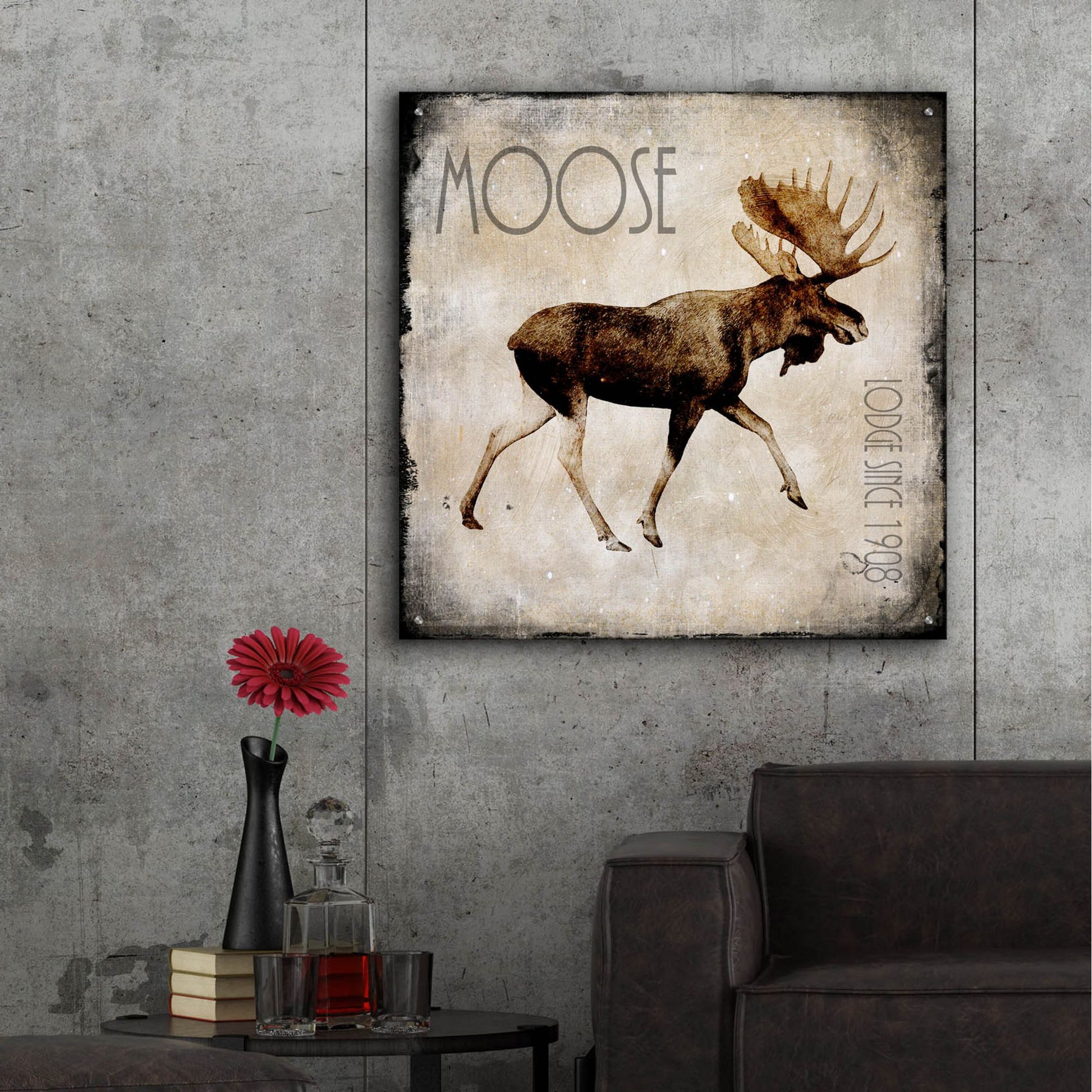 Epic Art 'Moose Lodge 2' by Lightbox Journal, Acrylic Glass Wall Art,36x36