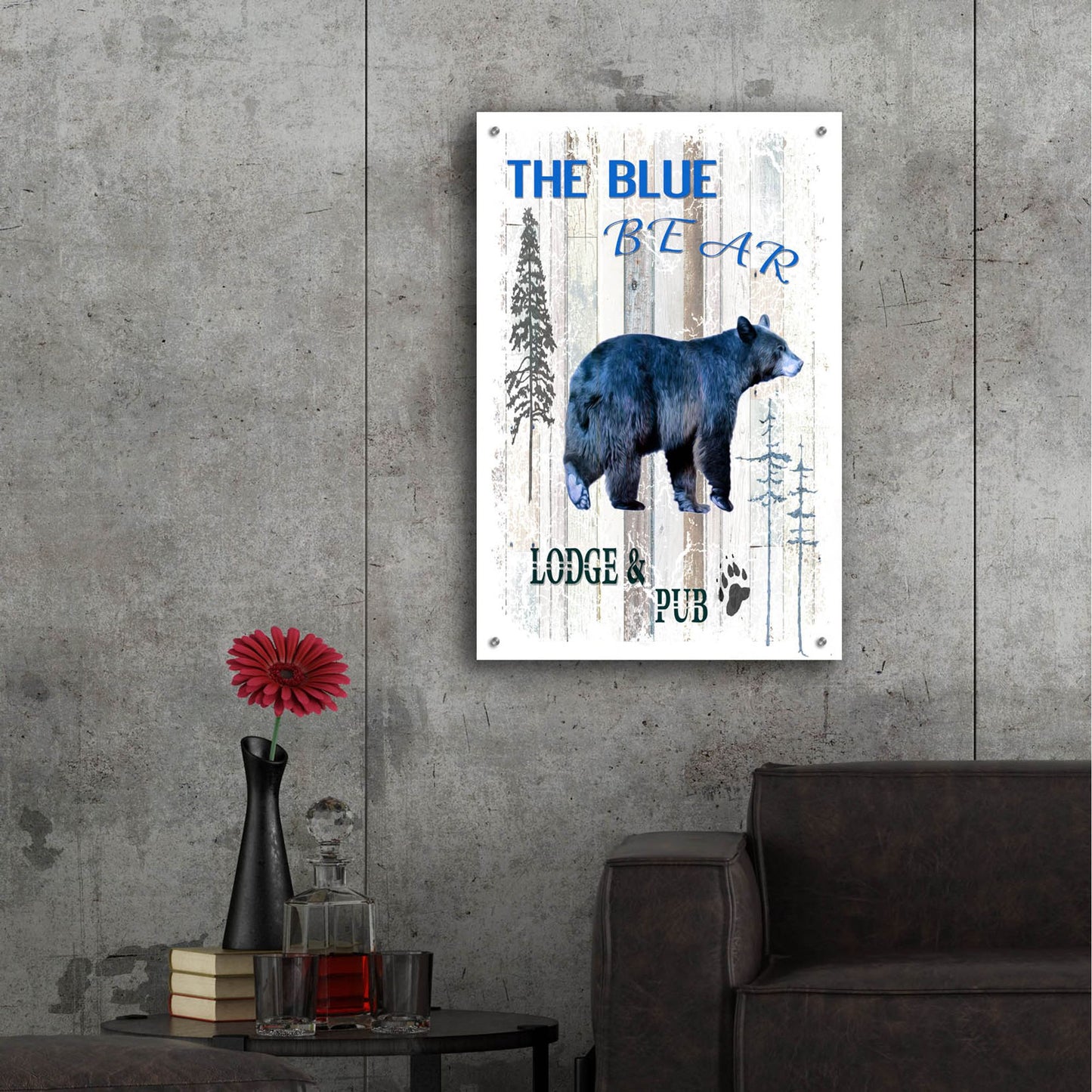 Epic Art 'The Blue Bear' by Lightbox Journal, Acrylic Glass Wall Art,24x36